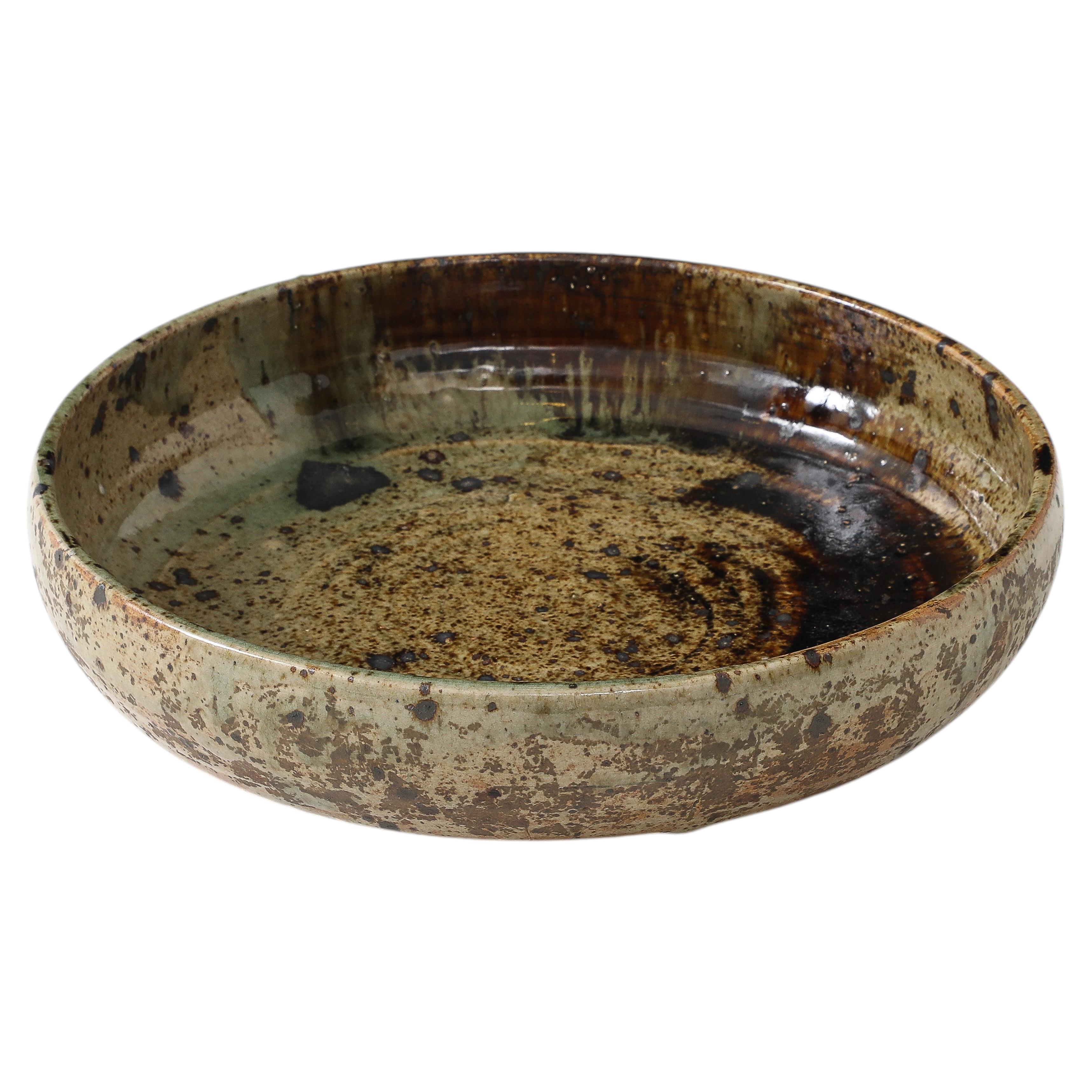 Large La Borne Ceramic Low Bowl, France, C. 1950-60’s