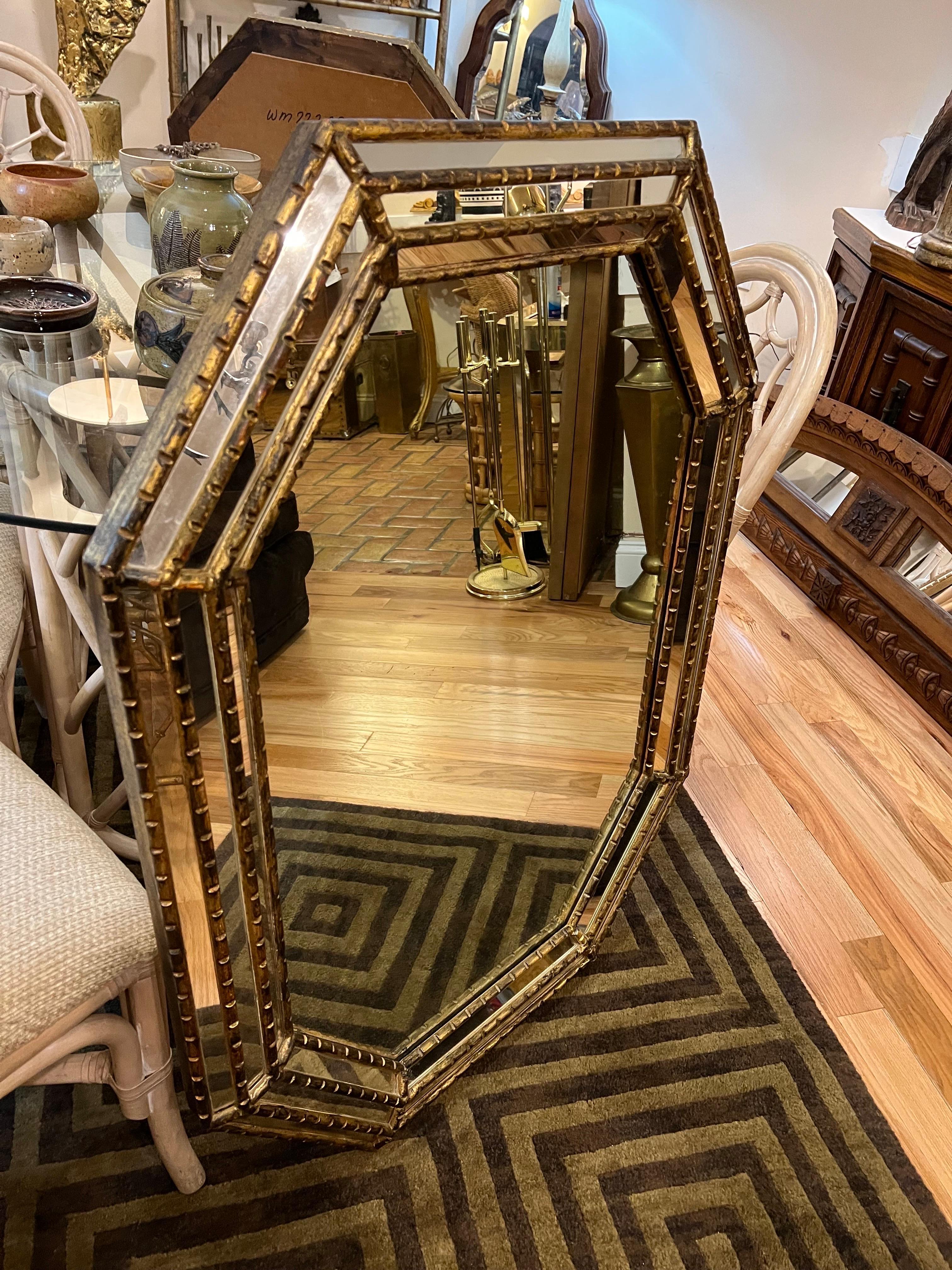 Large Labarge Octagonal Mirror with Label at 1stDibs