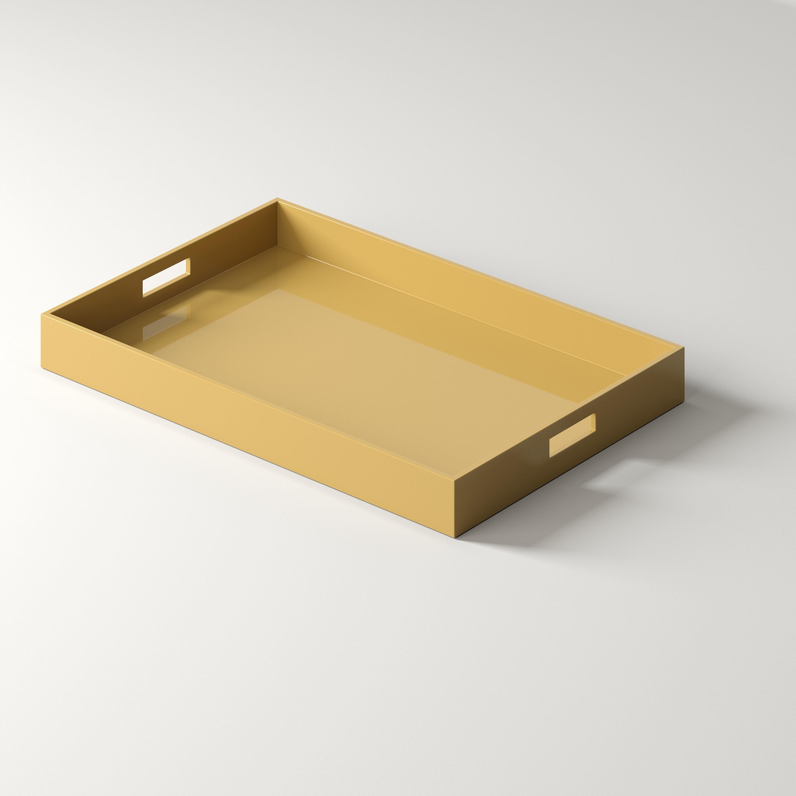 Bois Grand plateau en laque - Noir en vente