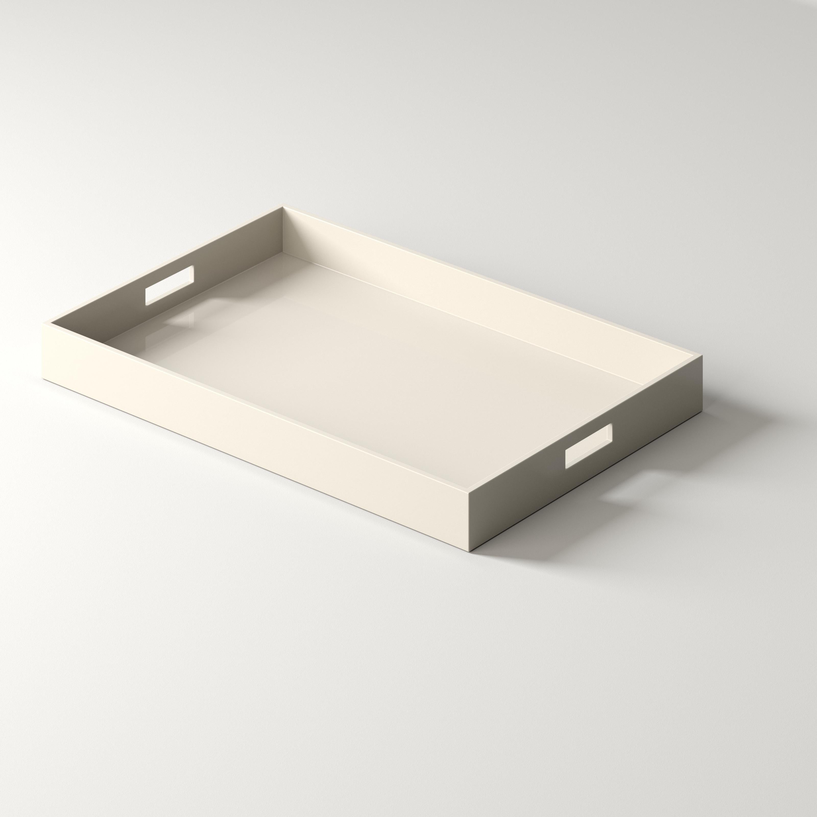 Grand plateau en laque - Noir en vente 1