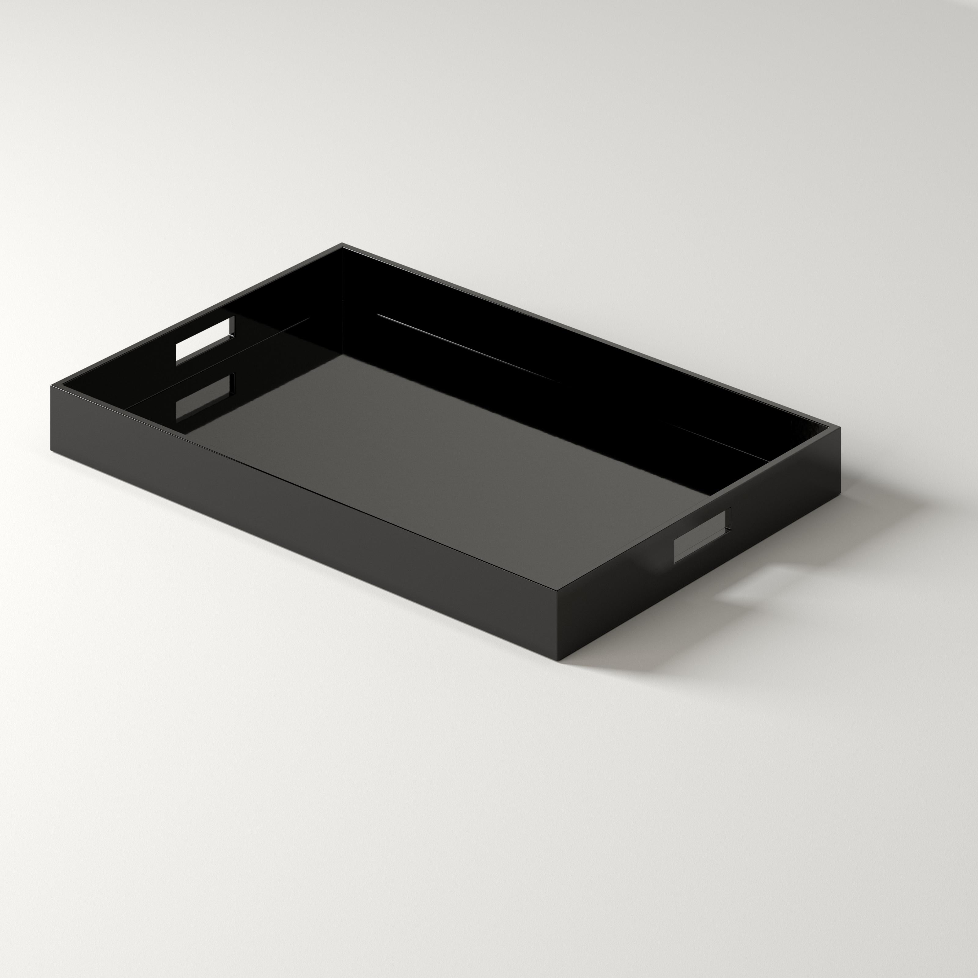 Laqué Grand plateau en laque - Linen en vente