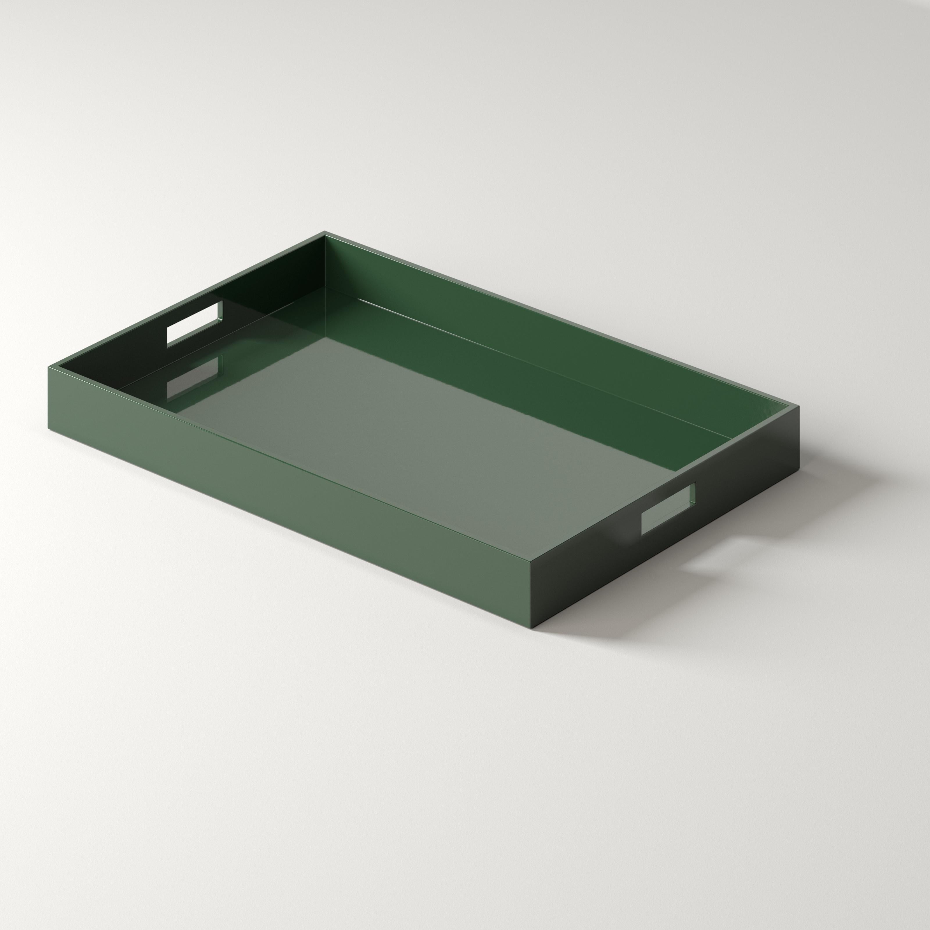 Bois Grand plateau en laque - Prussien en vente