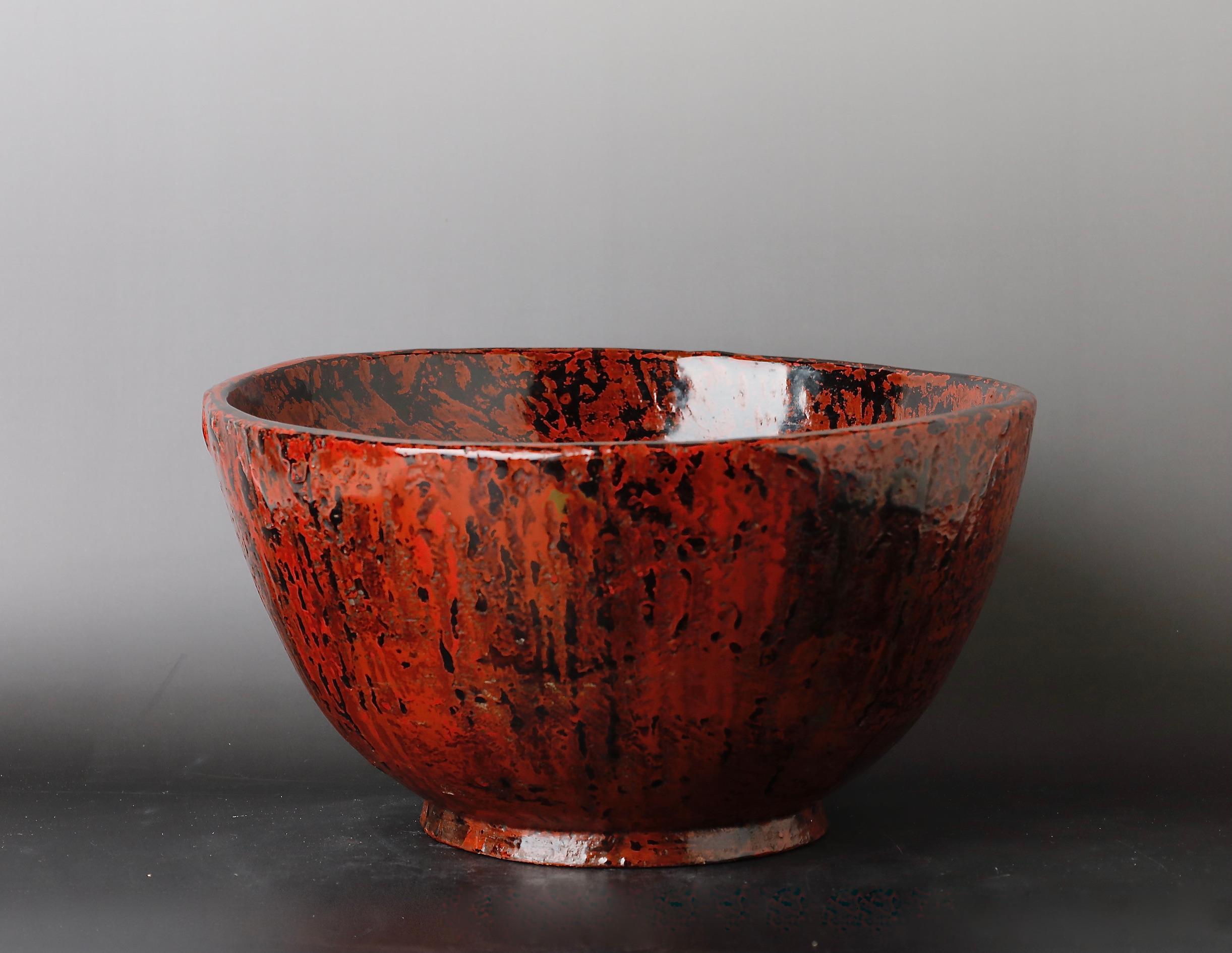 Showa Large Lacquer Worker Bowl Kanshitsu For Sale