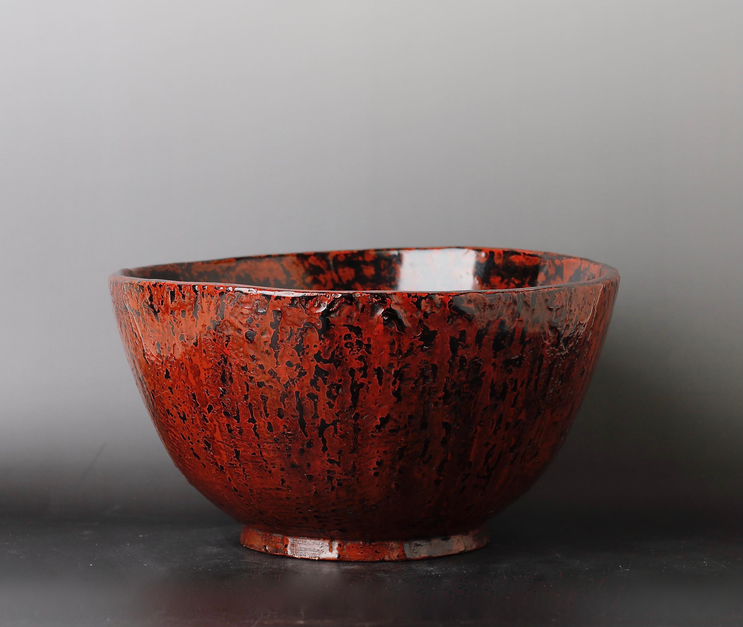 Japanese Large Lacquer Worker Bowl Kanshitsu For Sale