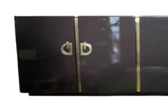 Large Lacquered and Brass-Mounted Credenza by Pierre Cardin. Circa 1960's.