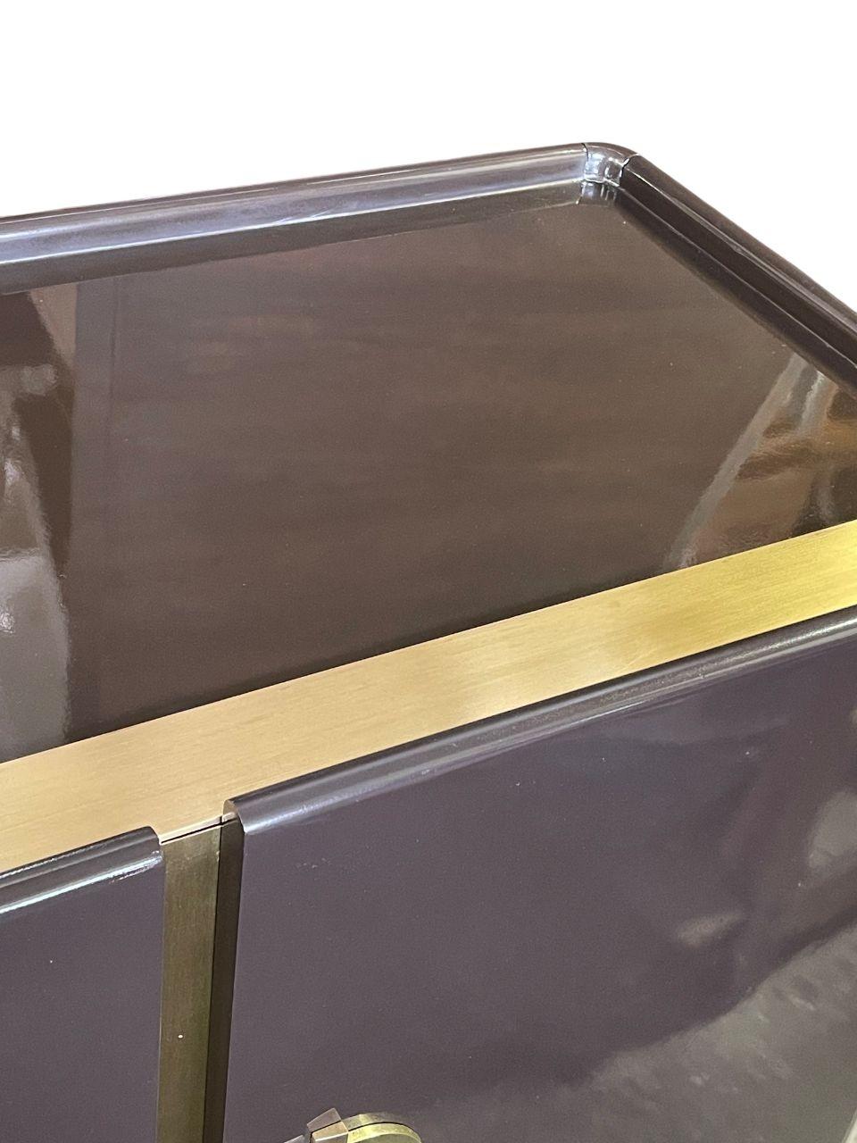 Large Lacquered and Brass-Mounted Credenza by Pierre Cardin. Circa 1960's. In Good Condition For Sale In Los Angeles, CA
