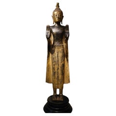 Large lacquered and gilt wood Buddha, Siam, 18th Century
