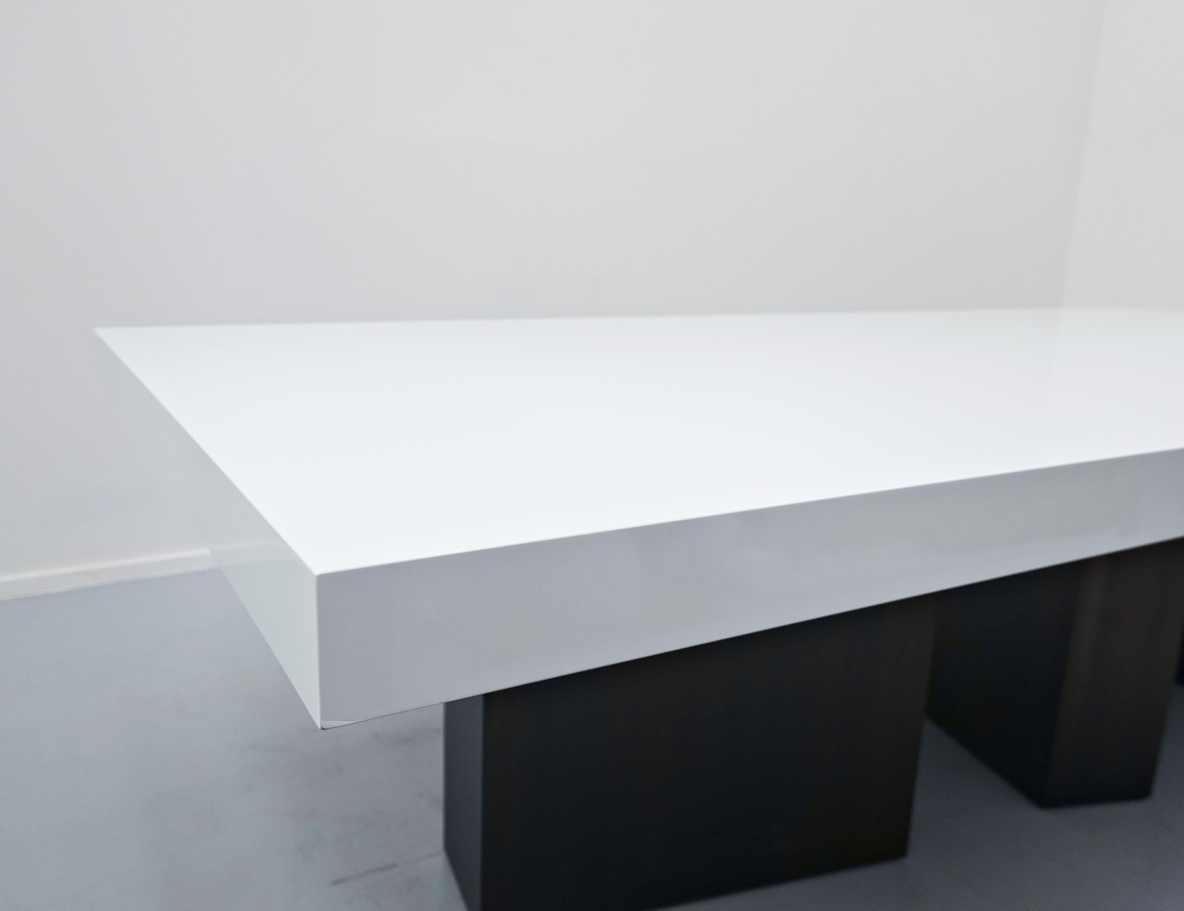 Belgian Large Lacquered Dining Table Designed by Iceberg Architecture Studio For Sale
