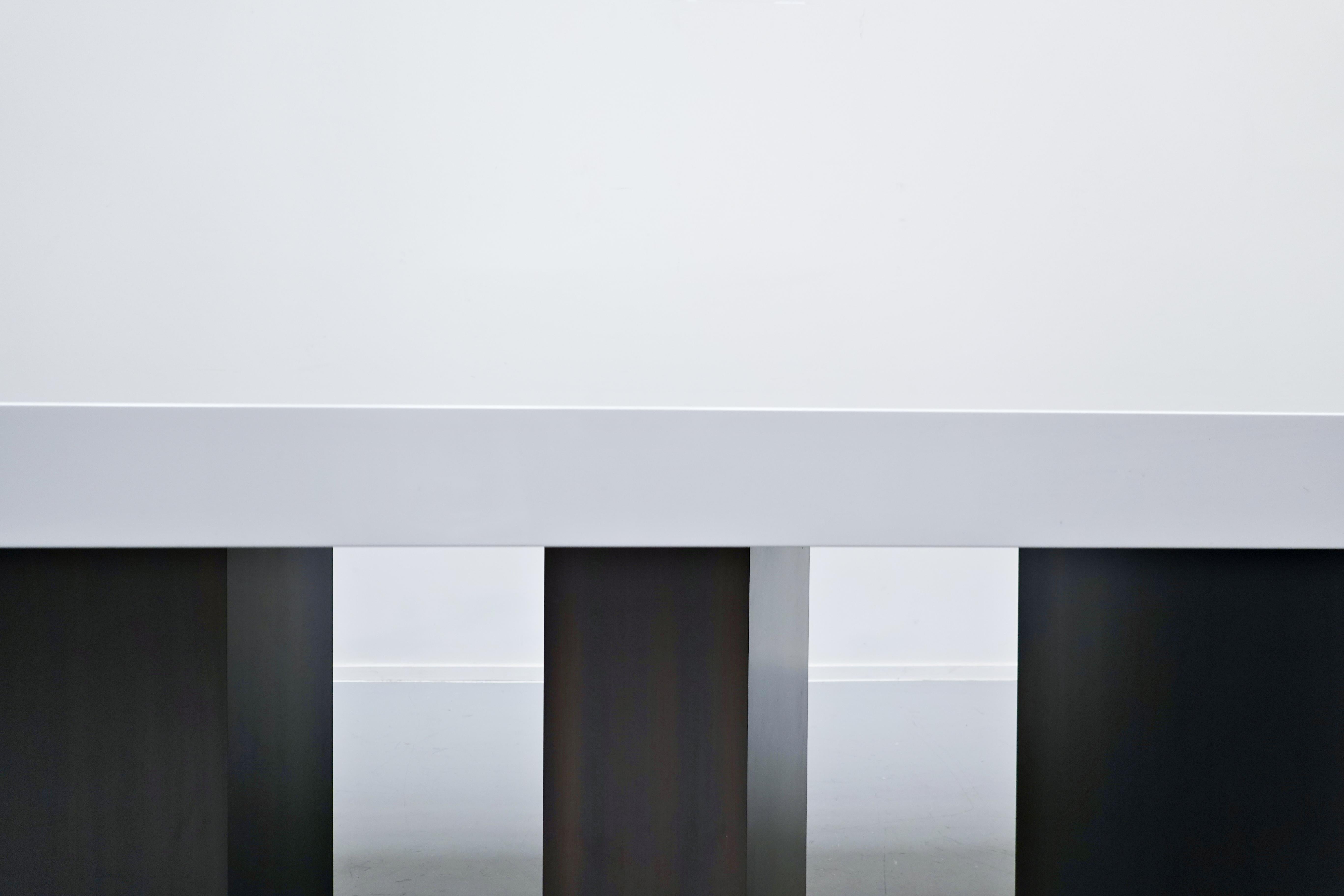 Wood Large Lacquered Dining Table Designed by Iceberg Architecture Studio For Sale
