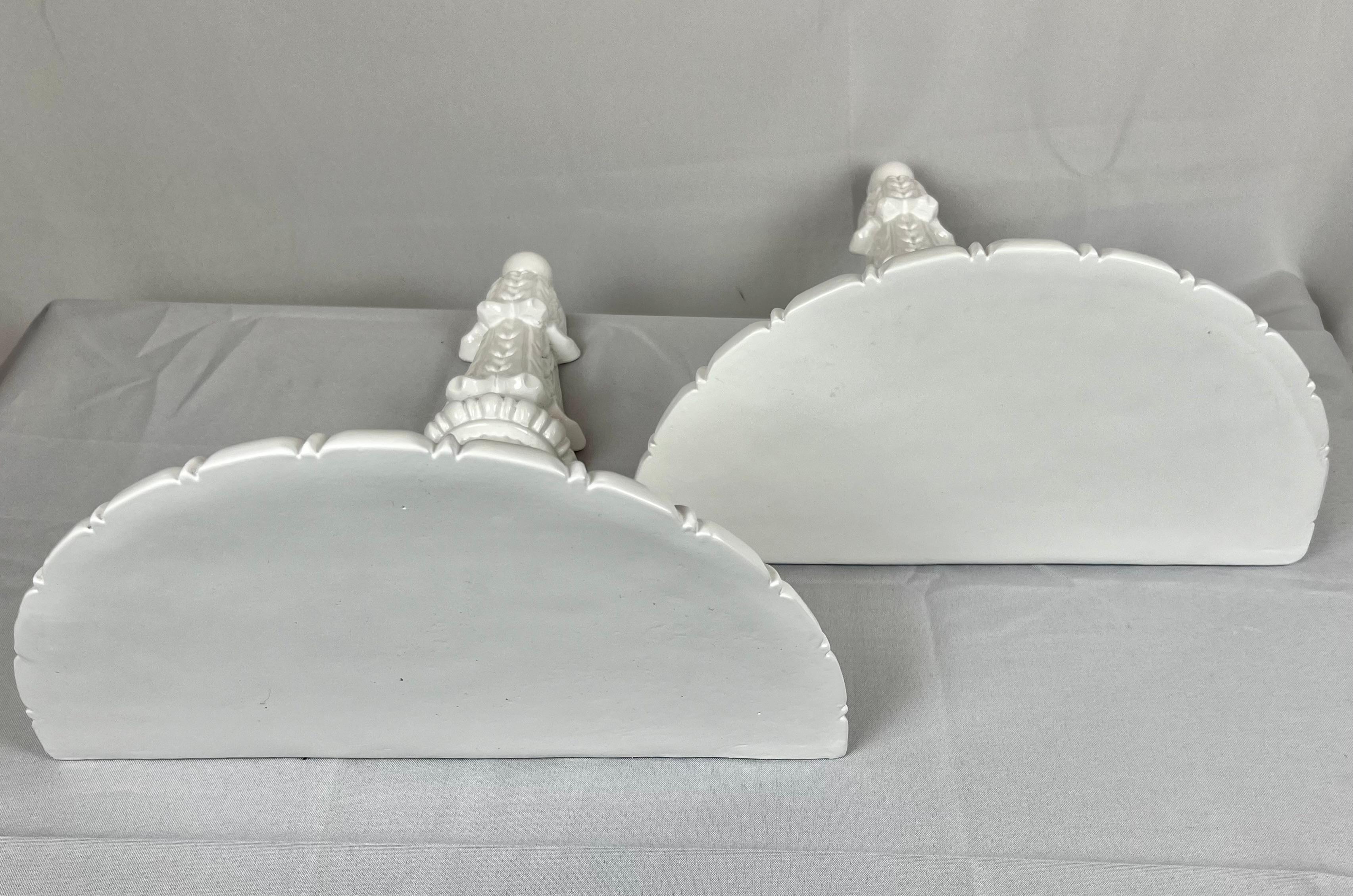 Dipinto a mano Grandi staffe da parete neoclassiche laccate bianche - 16,25