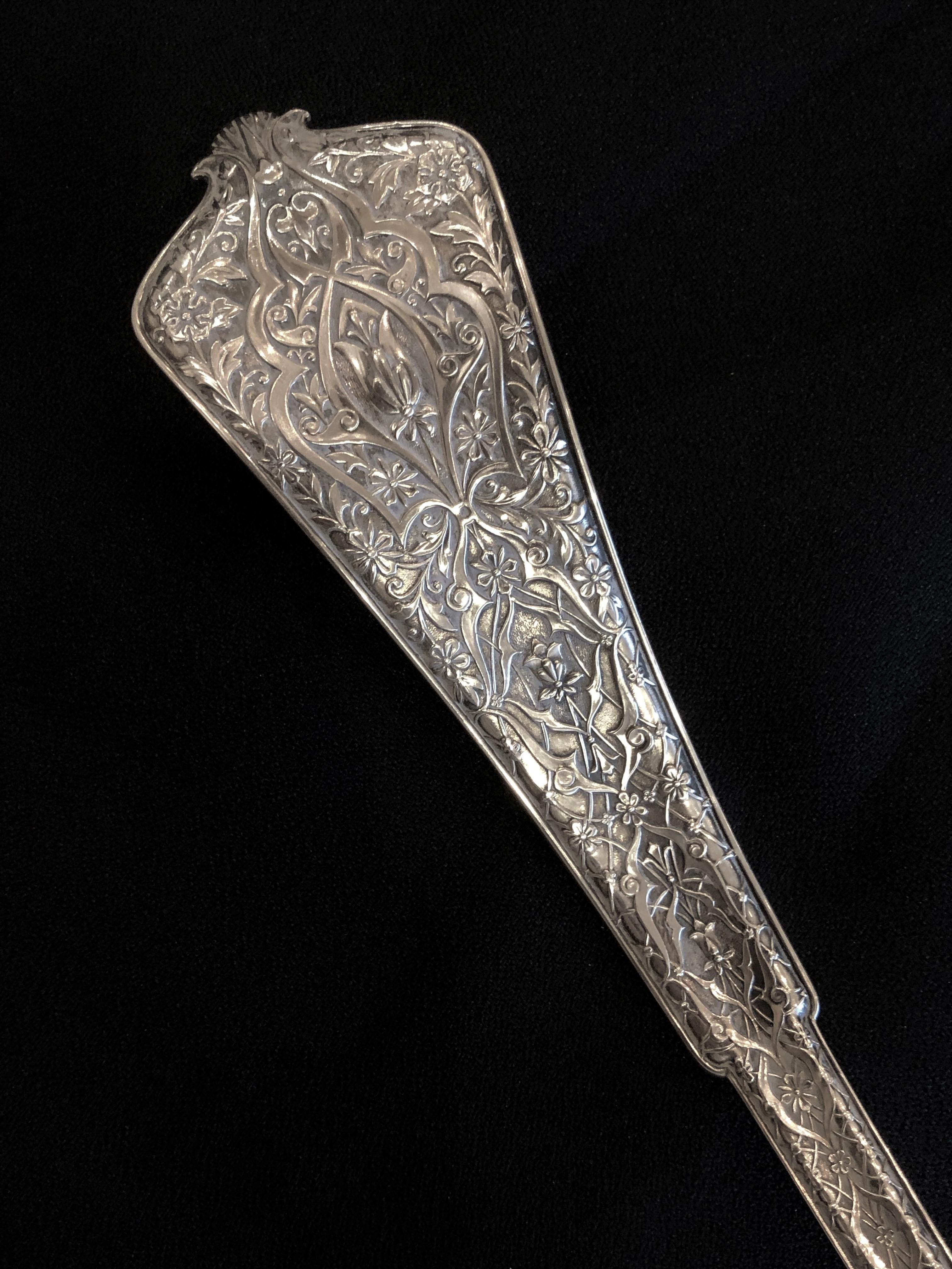 Late 19th Century Large Ladle, Tiffany & Co. Sterling Silver Persian Pattern, circa 1875 For Sale