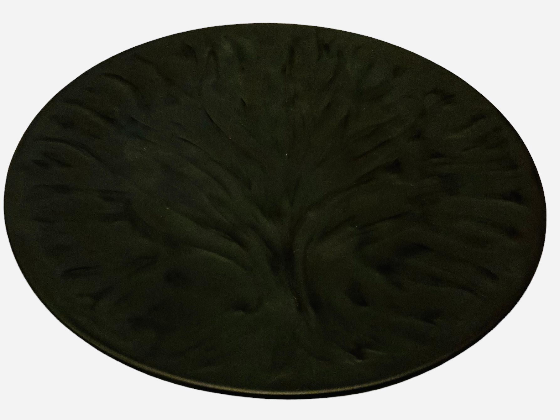 20th Century Large Lalique Black Crystal Tree Of Life Plate For Sale
