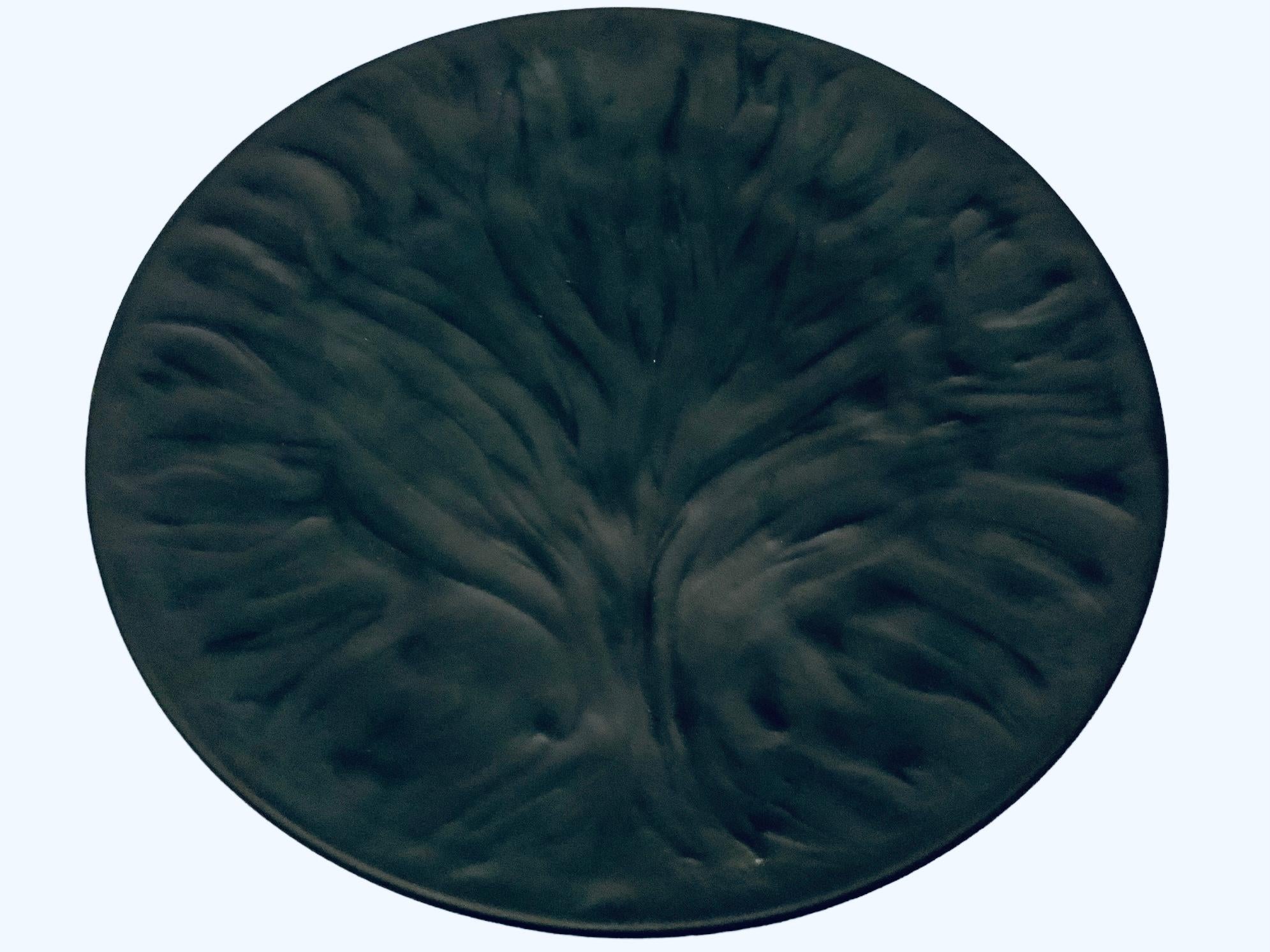 Large Lalique Black Crystal Tree Of Life Plate For Sale 2