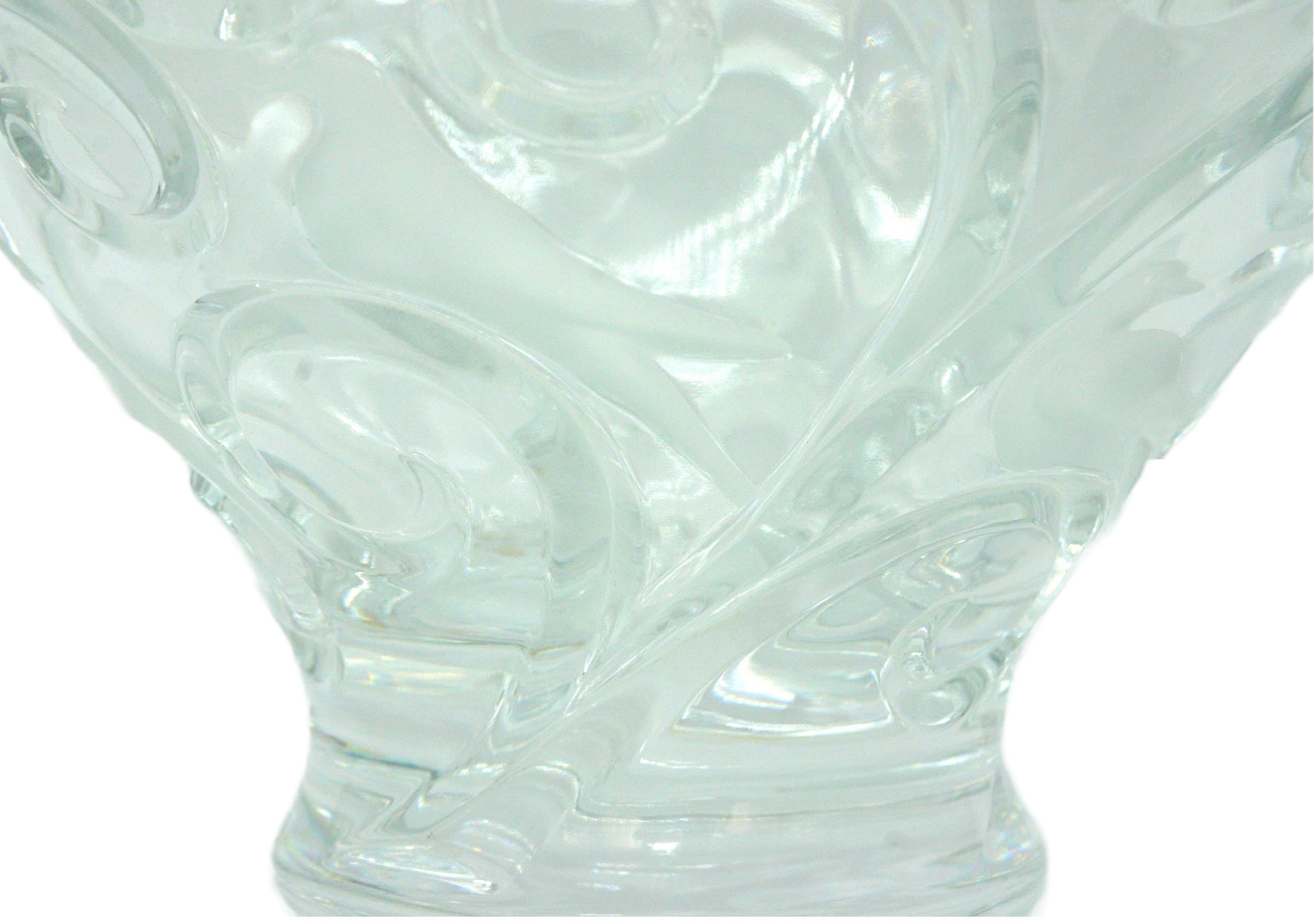 Art Nouveau Large Lalique Crystal Bowl Centerpiece For Sale