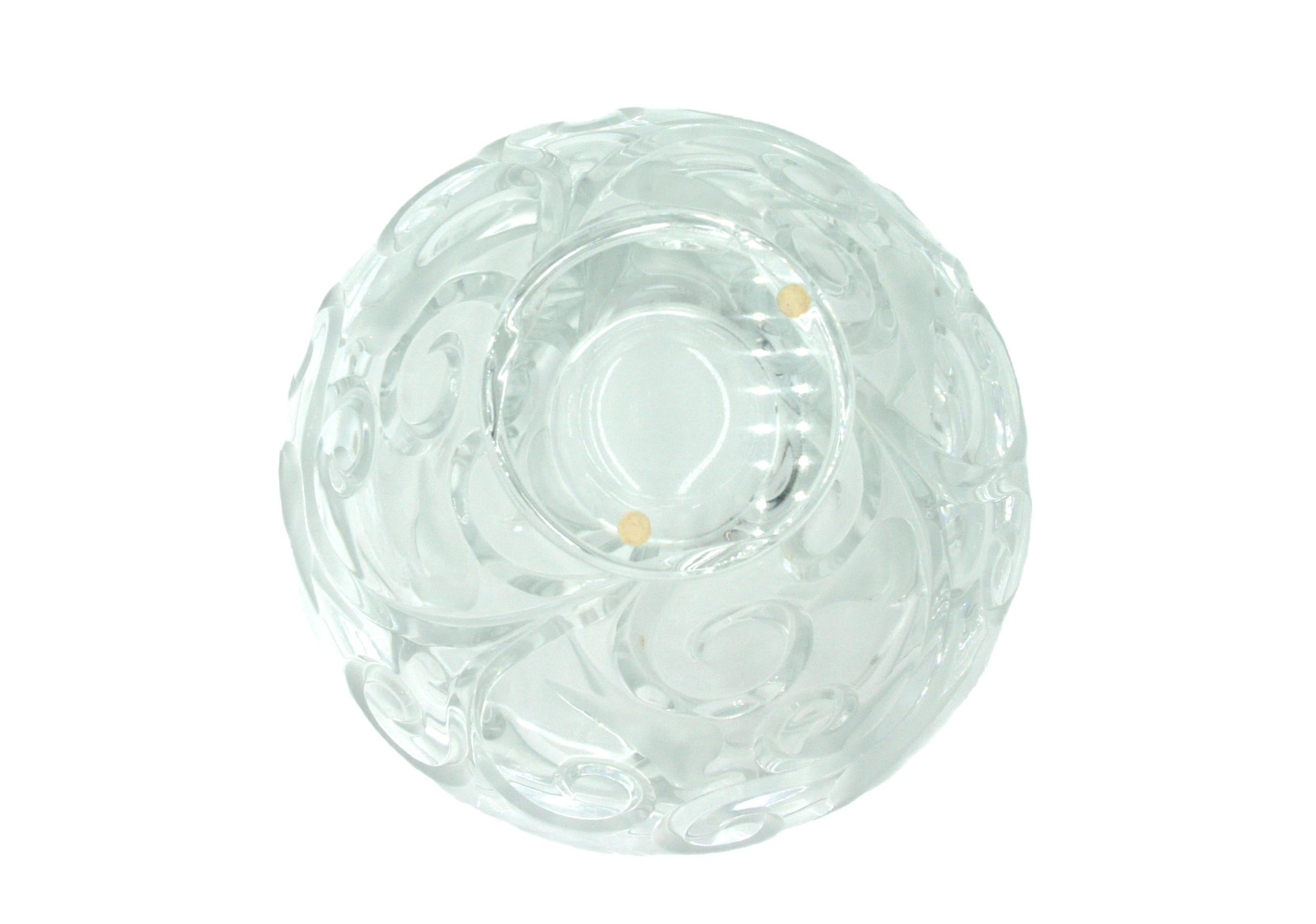 French Large Lalique Crystal Bowl Centerpiece For Sale