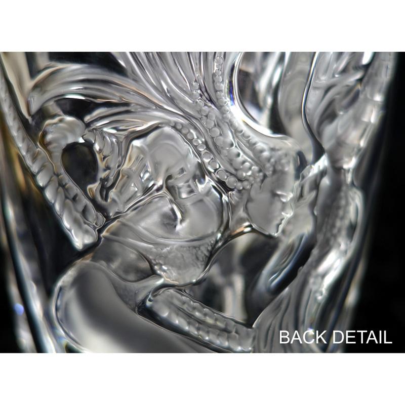 Große Lalique-Vase „Trapez“ aus poliertem und mattiertem Kristall, seltene Auflage im Zustand „Hervorragend“ in Cathedral City, CA