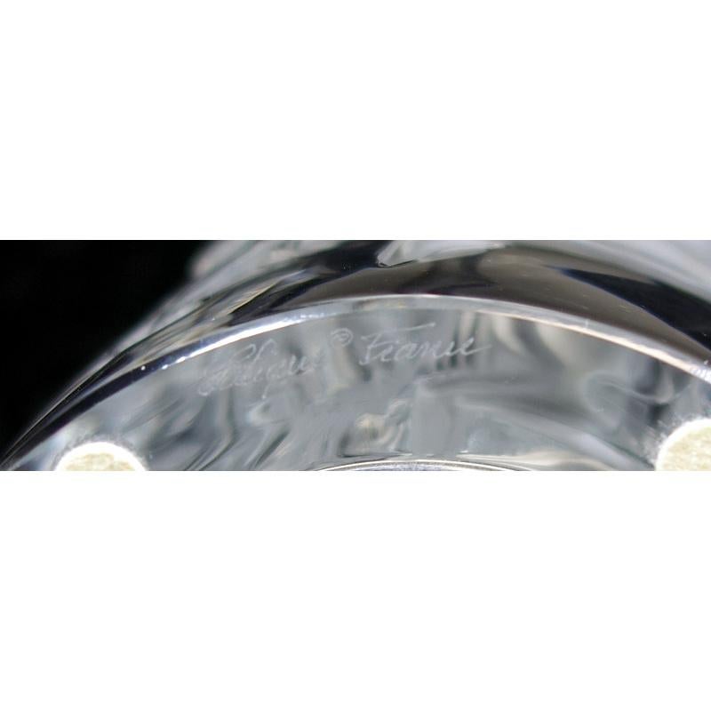 Große Lalique-Vase „Trapez“ aus poliertem und mattiertem Kristall, seltene Auflage (Ende des 20. Jahrhunderts)