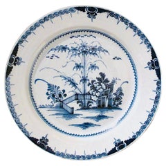 Antique Large Lambeth 18th Century English Delft Charger