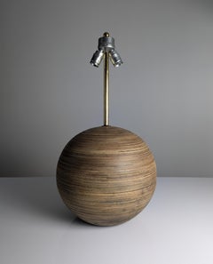 Gran Lámpara Esfera de Madera Laminada, Años 60