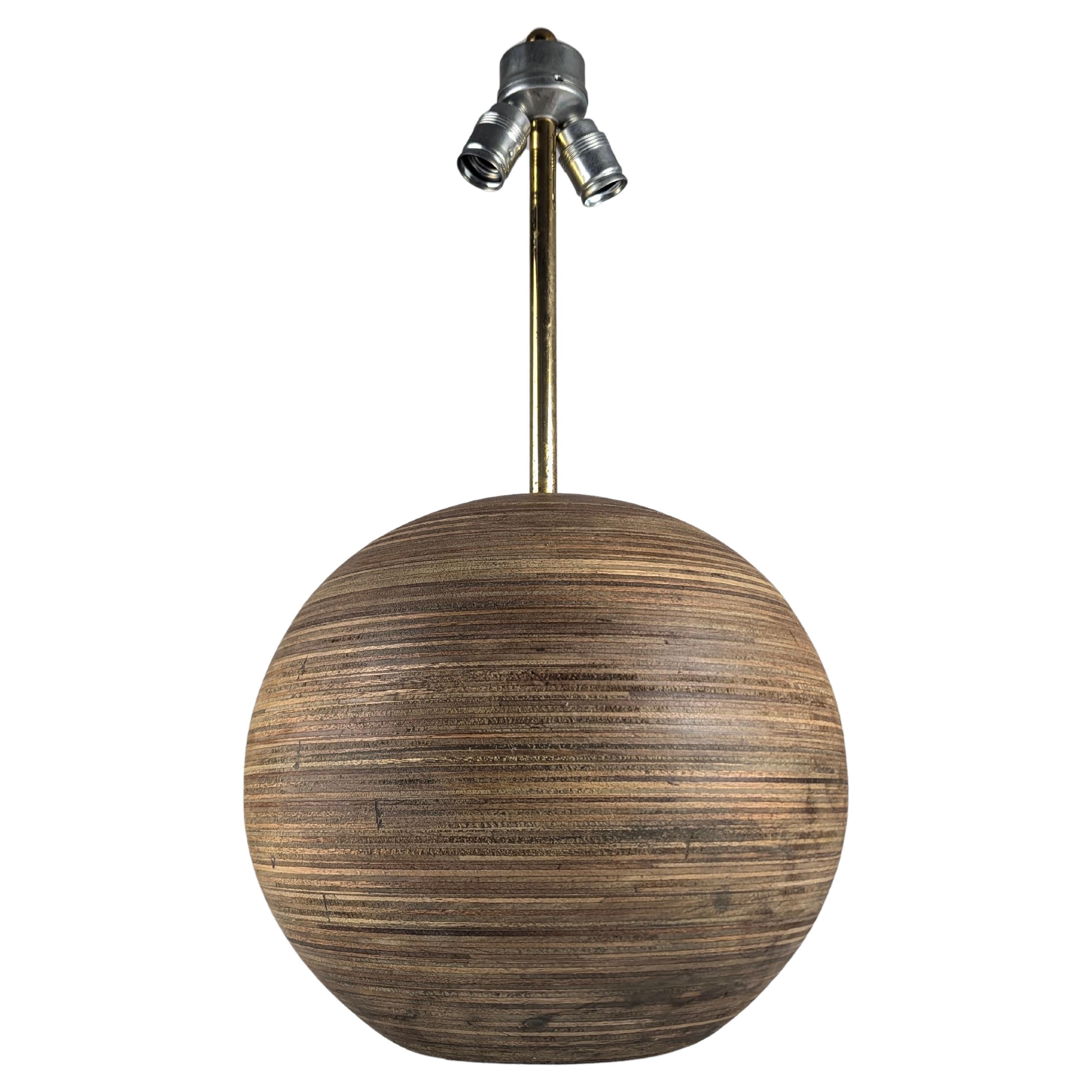Große Kugellampe aus laminiertem Holz, 1960er Jahre
