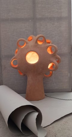 Large lamp in Terracotta ceramic  by Kseniya Kravtsova signed and numbered 2024