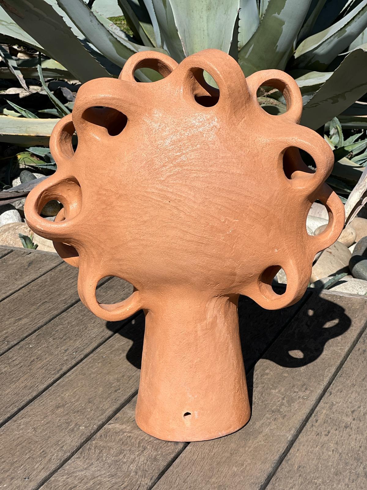 Large lamp in Terracotta ceramic  by Kseniya Kravtsova signed and numbered 2024 In New Condition For Sale In Saint Rémy de Provence, FR