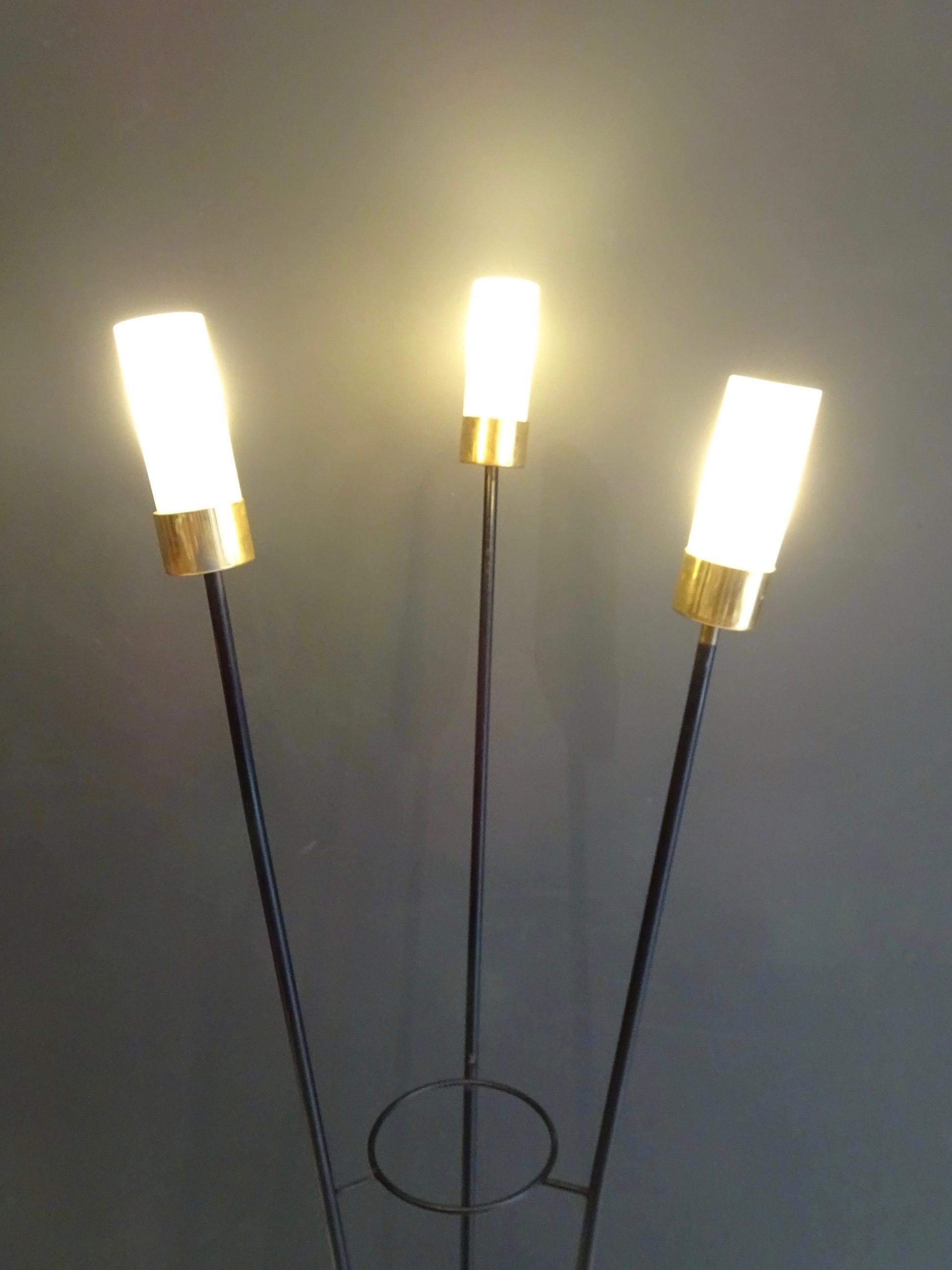 Late 20th Century Large Lamp with Three Italian Work Heads
