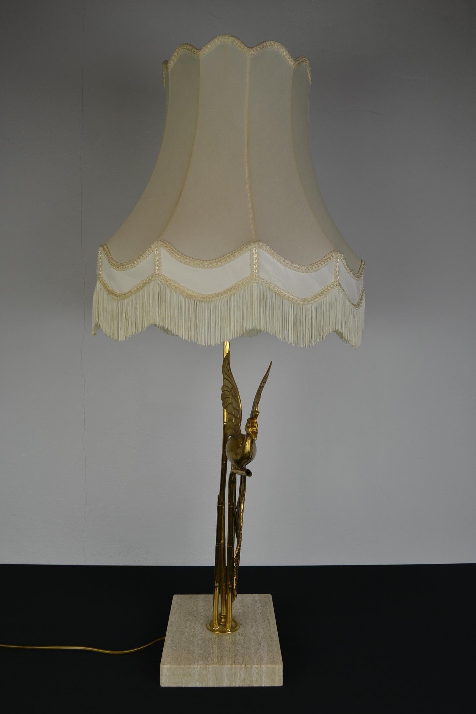Große Lanciotto Galeotti Pfauen-Tischlampe für L'Originale, Italien, 1970er Jahre im Angebot 5