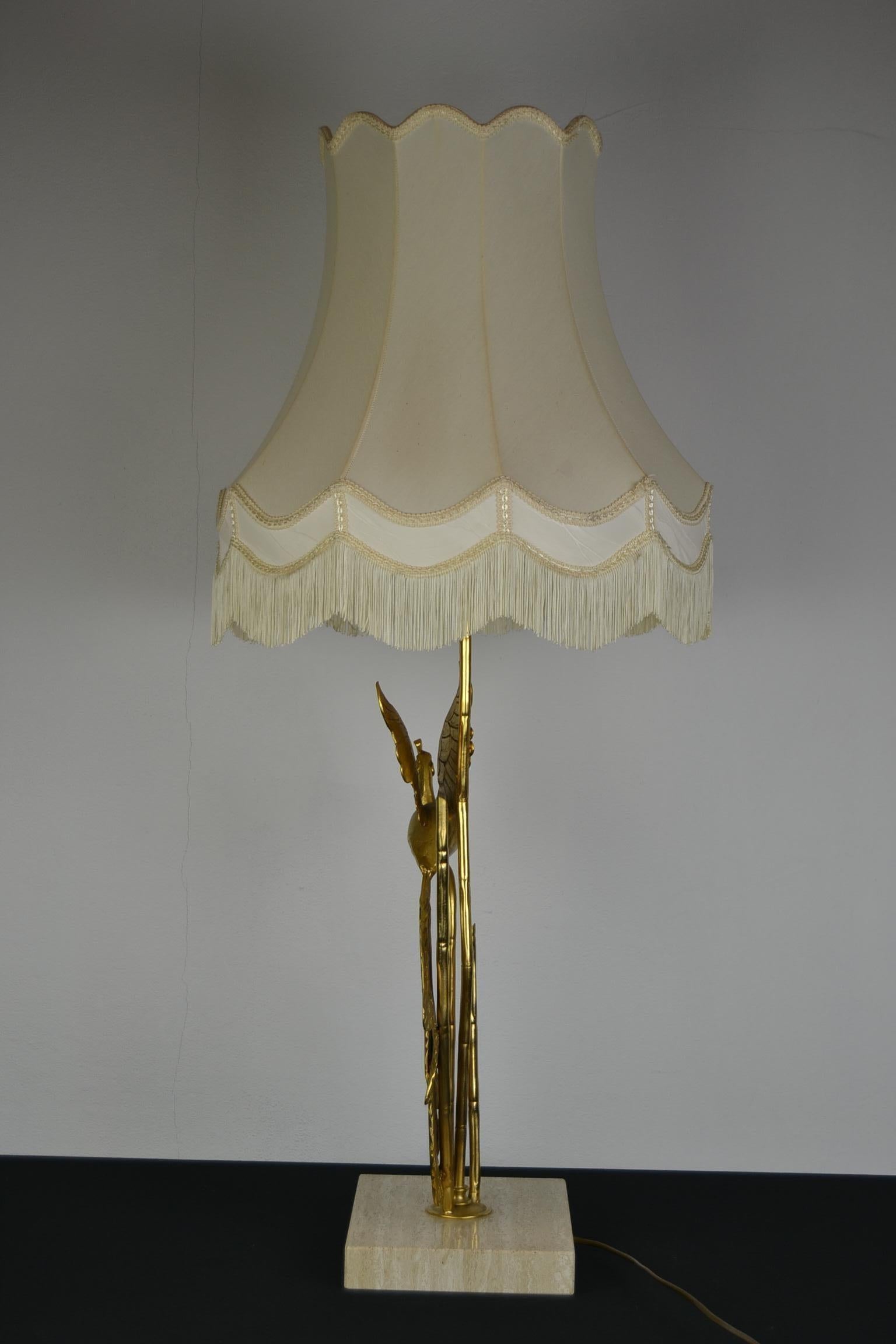 Große Lanciotto Galeotti Pfauen-Tischlampe für L'Originale, Italien, 1970er Jahre im Angebot 10