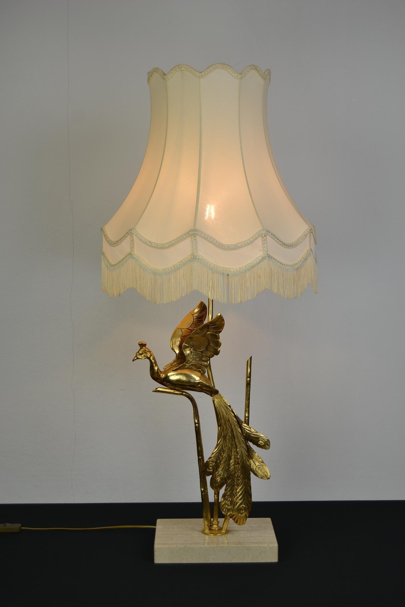 Large Lanciotto Galeotti Peacock Table Lamp for L'Originale, Italy, 1970s For Sale 10