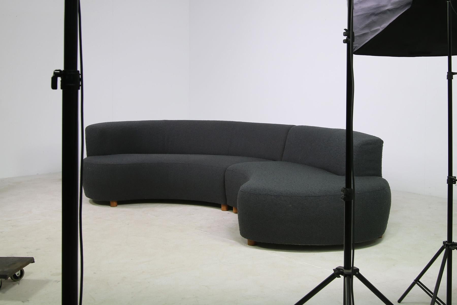 Modern Large Landscape Nathan Lindberg Modular Curved Sofa Dedar Pinewood Legs 'C' For Sale