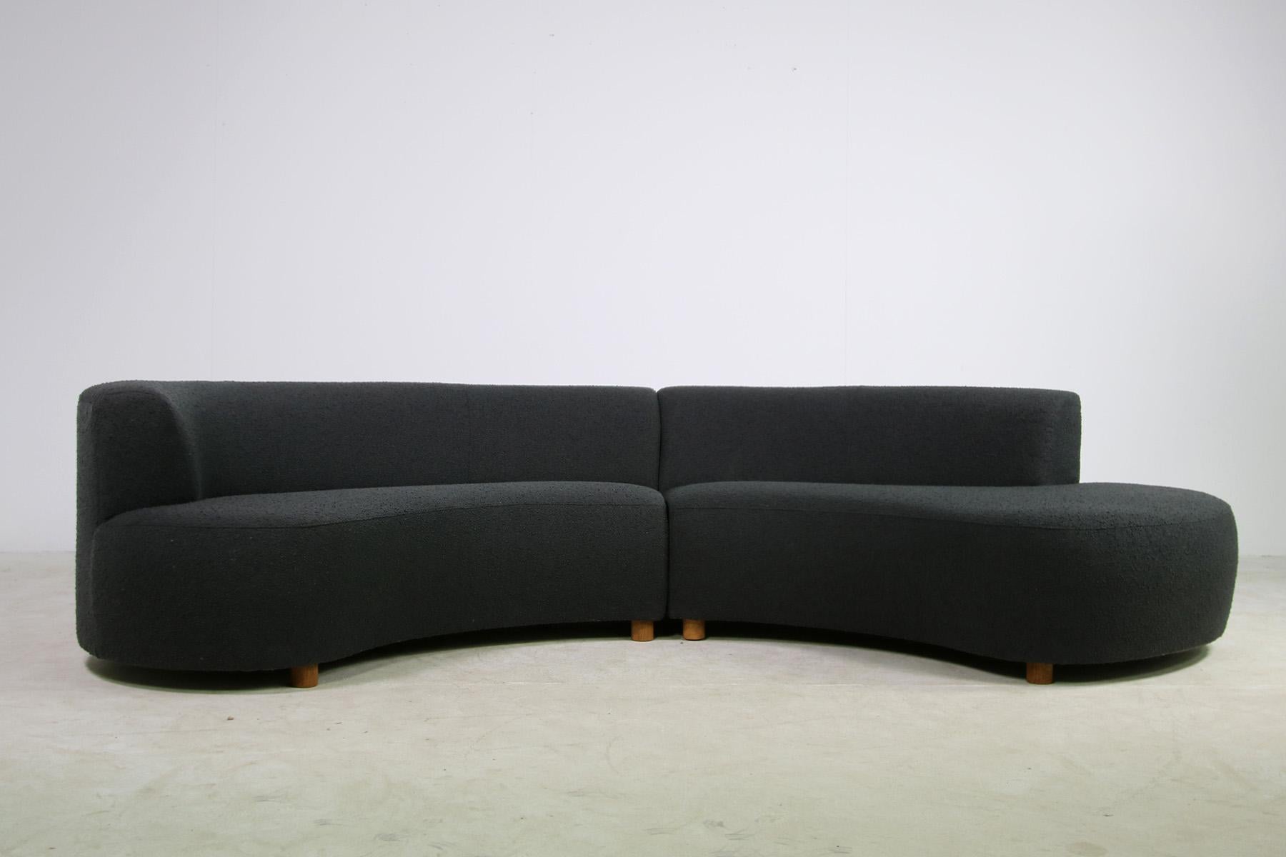 Fabric Large Landscape Nathan Lindberg Modular Curved Sofa Dedar Pinewood Legs 'C' For Sale