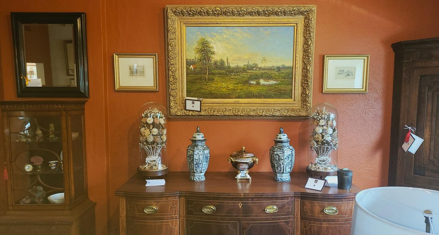 Gran paisaje de la escuela holandesa Óleo sobre lienzo de Jack Lanze en venta 1