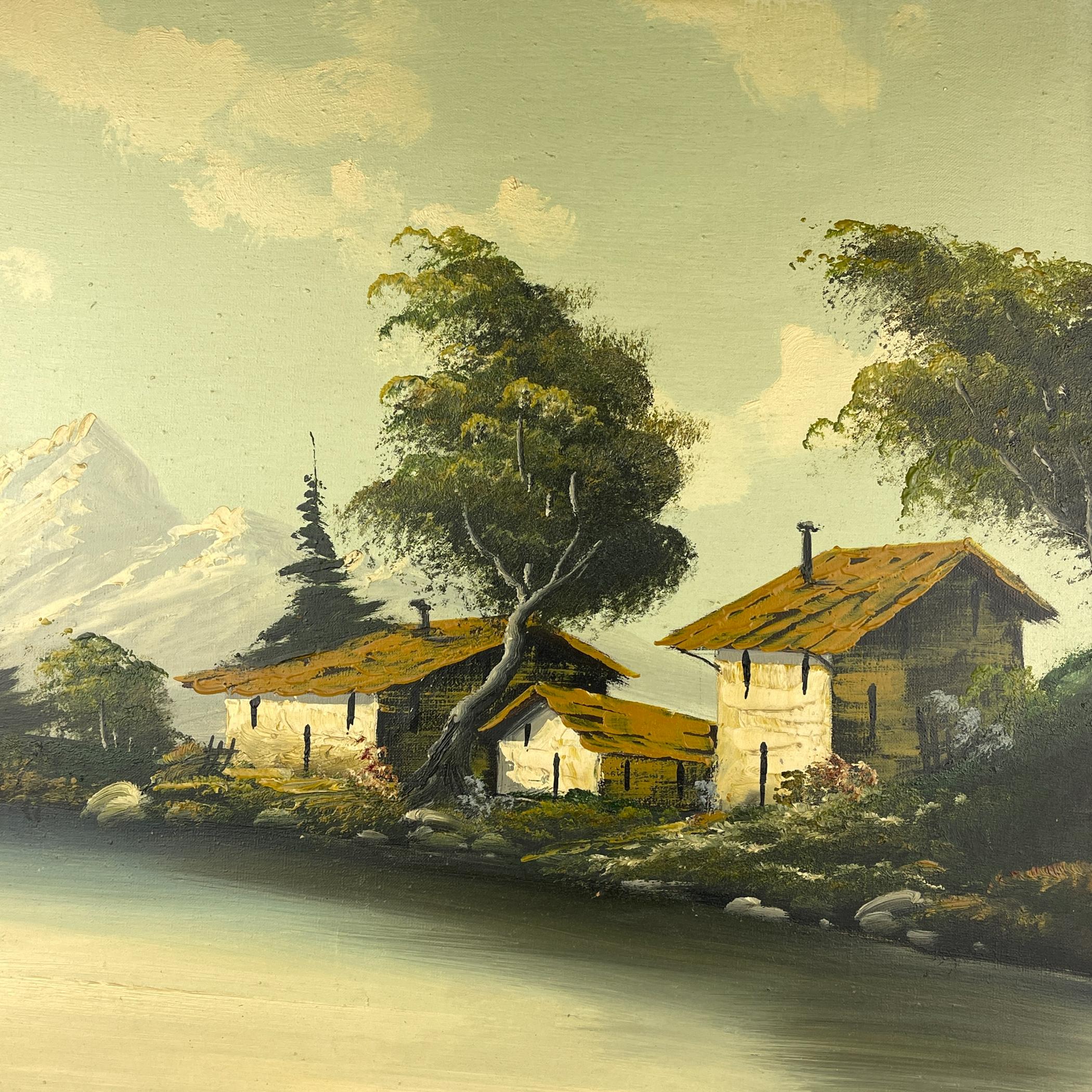 Großes Landschaftsgemälde, Ölgemälde von G. Taverna (1814-1878), Schweiz, 19. Jahrhundert im Angebot 5