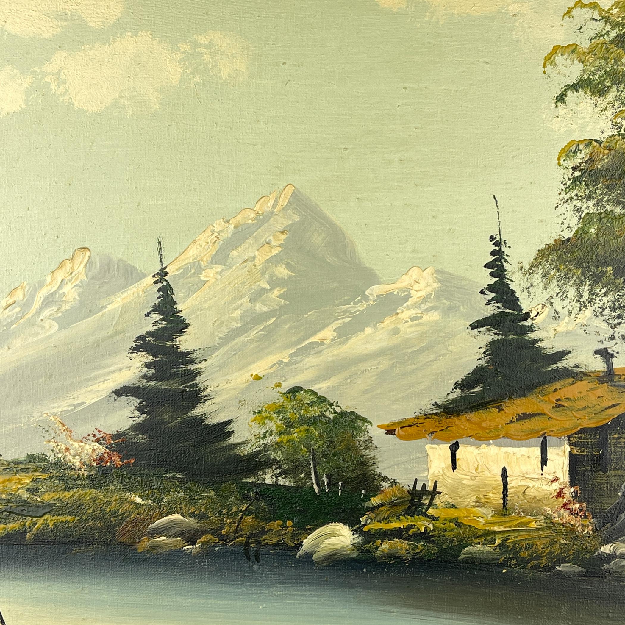 Großes Landschaftsgemälde, Ölgemälde von G. Taverna (1814-1878), Schweiz, 19. Jahrhundert im Angebot 10