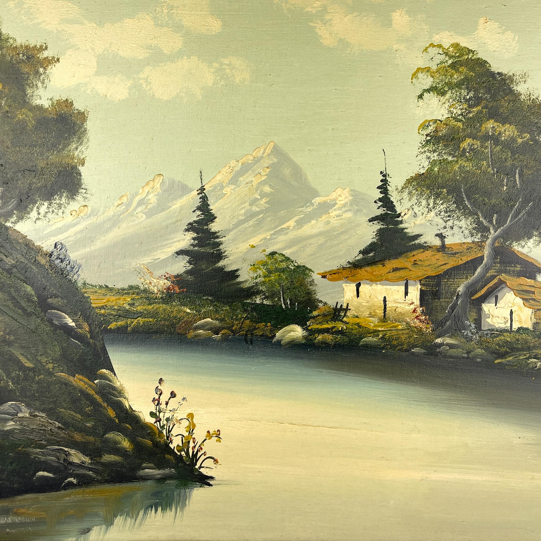 Großes Landschaftsgemälde, Ölgemälde von G. Taverna (1814-1878), Schweiz, 19. Jahrhundert im Angebot 3