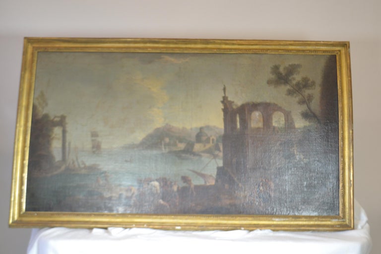French Large Landscape Oil Painting For Sale