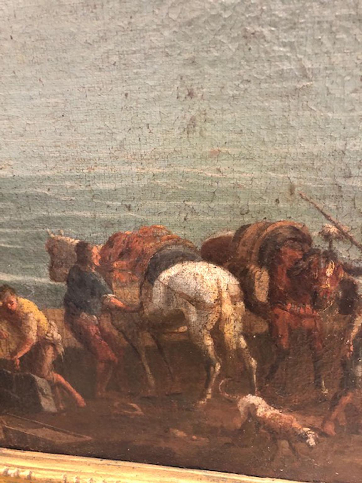 XIXe siècle Grande peinture à l'huile - Paysage en vente