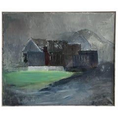 Großes Landschaftsgemälde von Inge Alifrangis, Gilleleje, Dänemark, ca. 1993