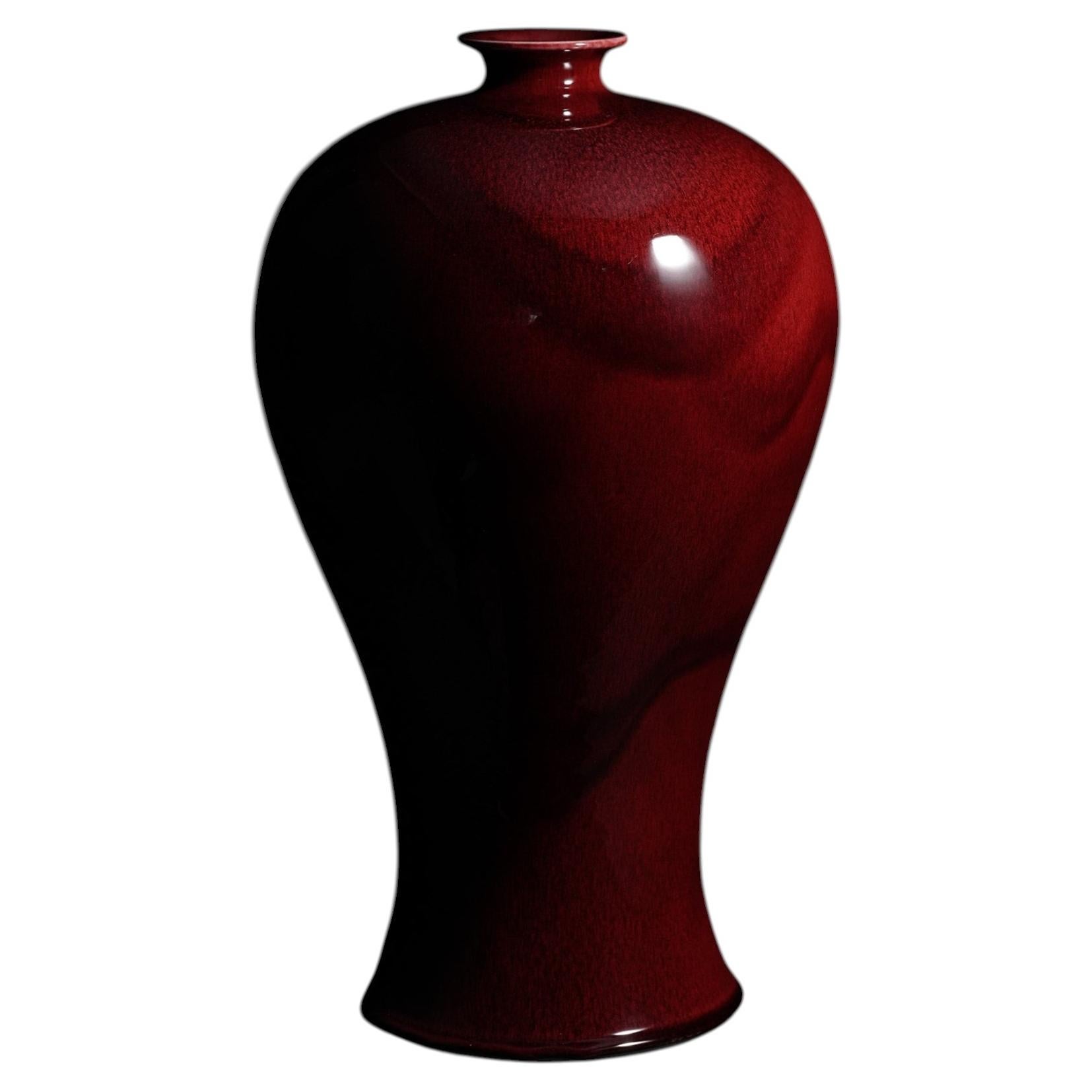 Large Langyao Red (Sang de Boeuf) Meiping Vase by Shi Jie Weng, 2025