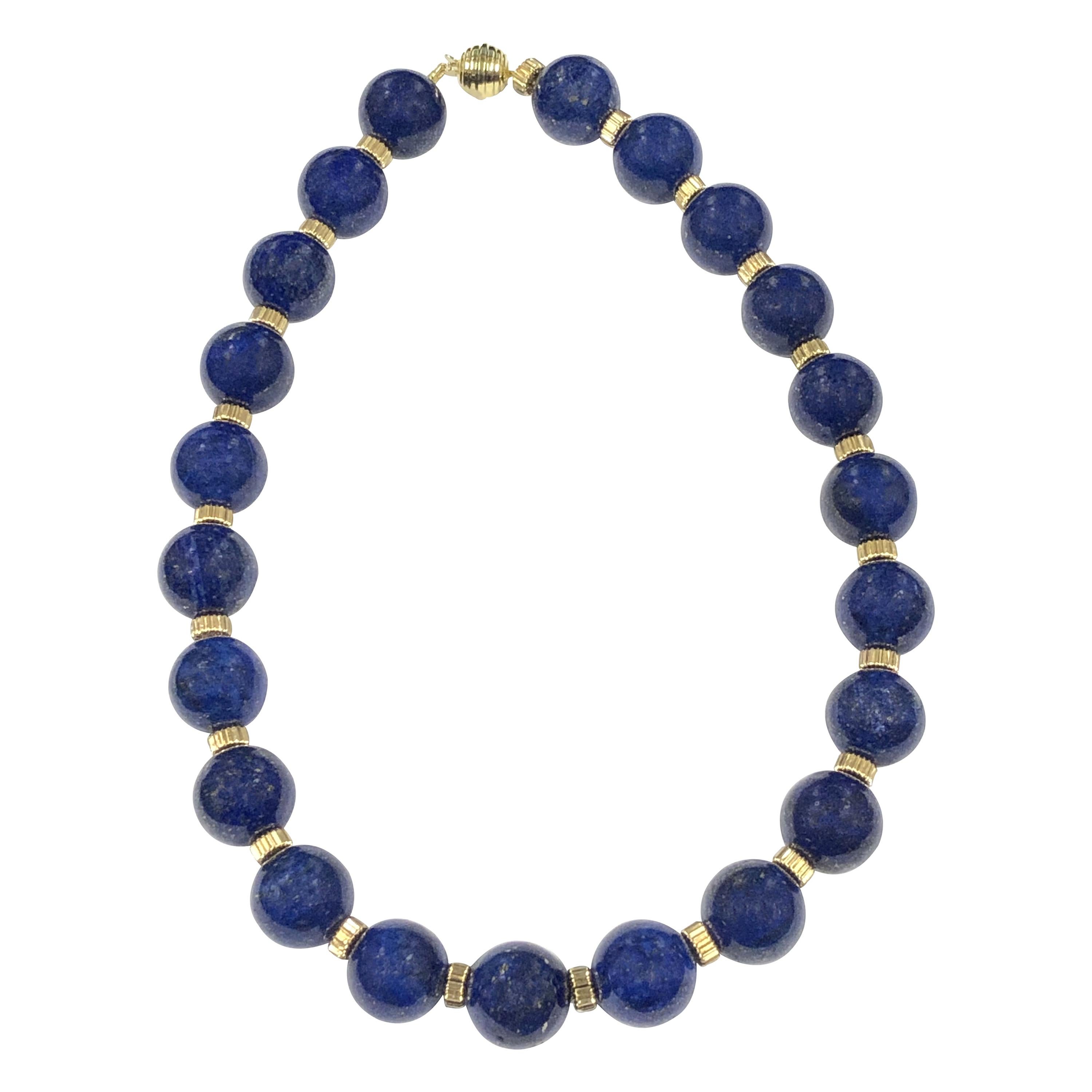 Large Lapis Lazuli and Gold Necklace