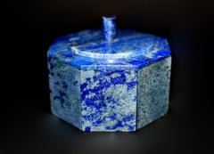Scatola esagonale grande in lapislazzuli da 4 pollici