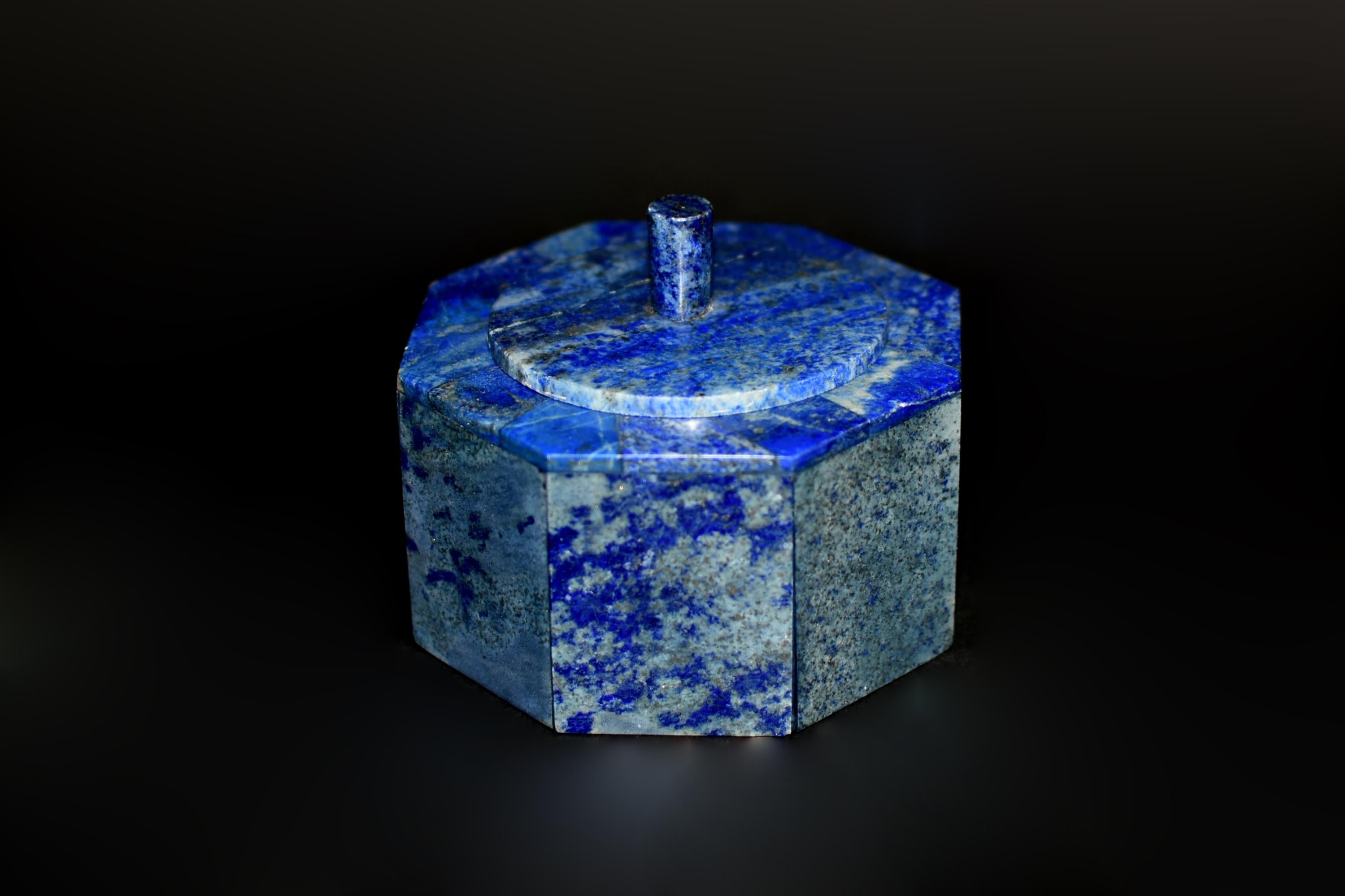 Afghan Large Lapis Lazuli Hexagonal Box 4