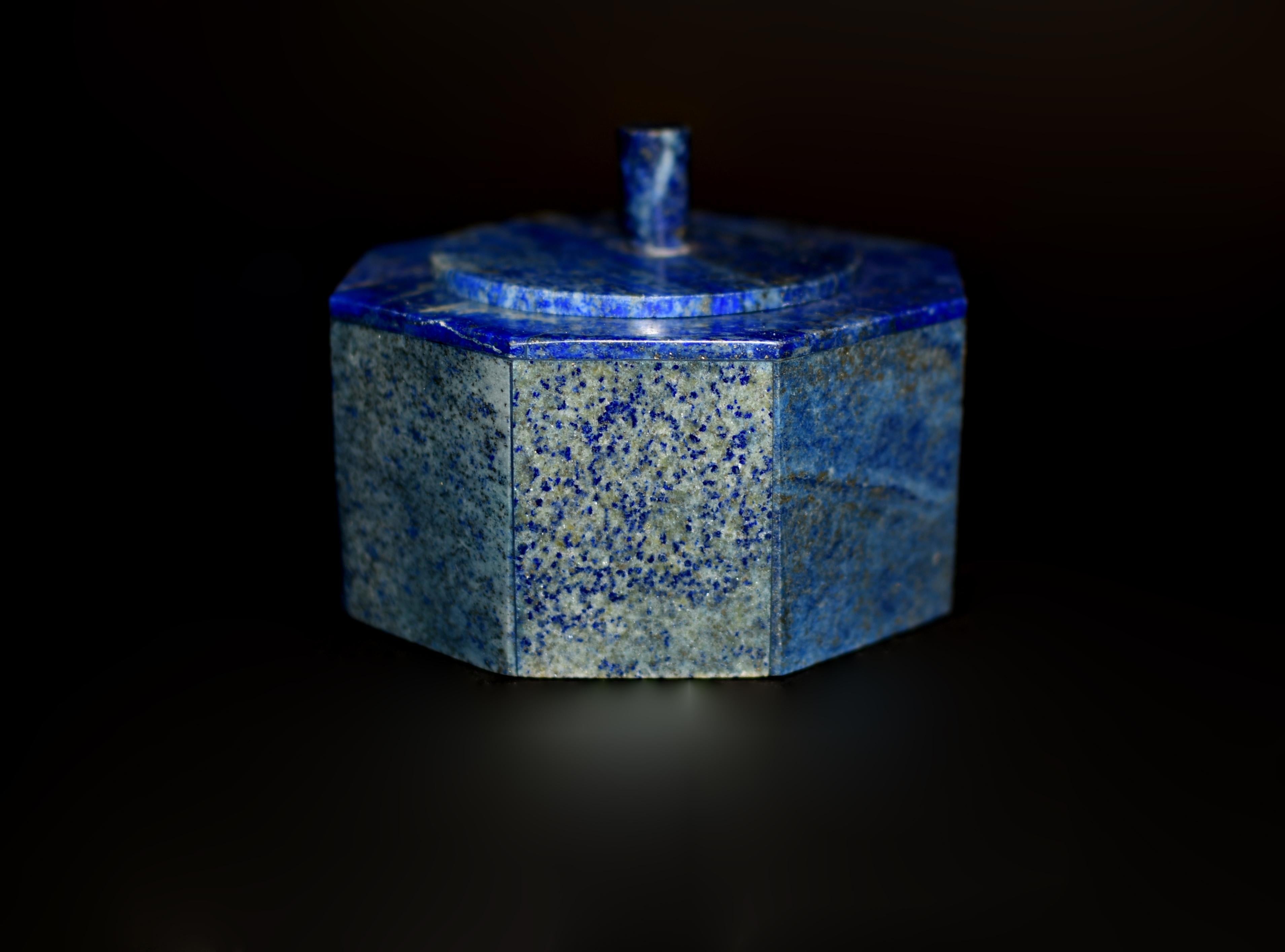 Hand-Crafted Large Lapis Lazuli Hexagonal Box 4