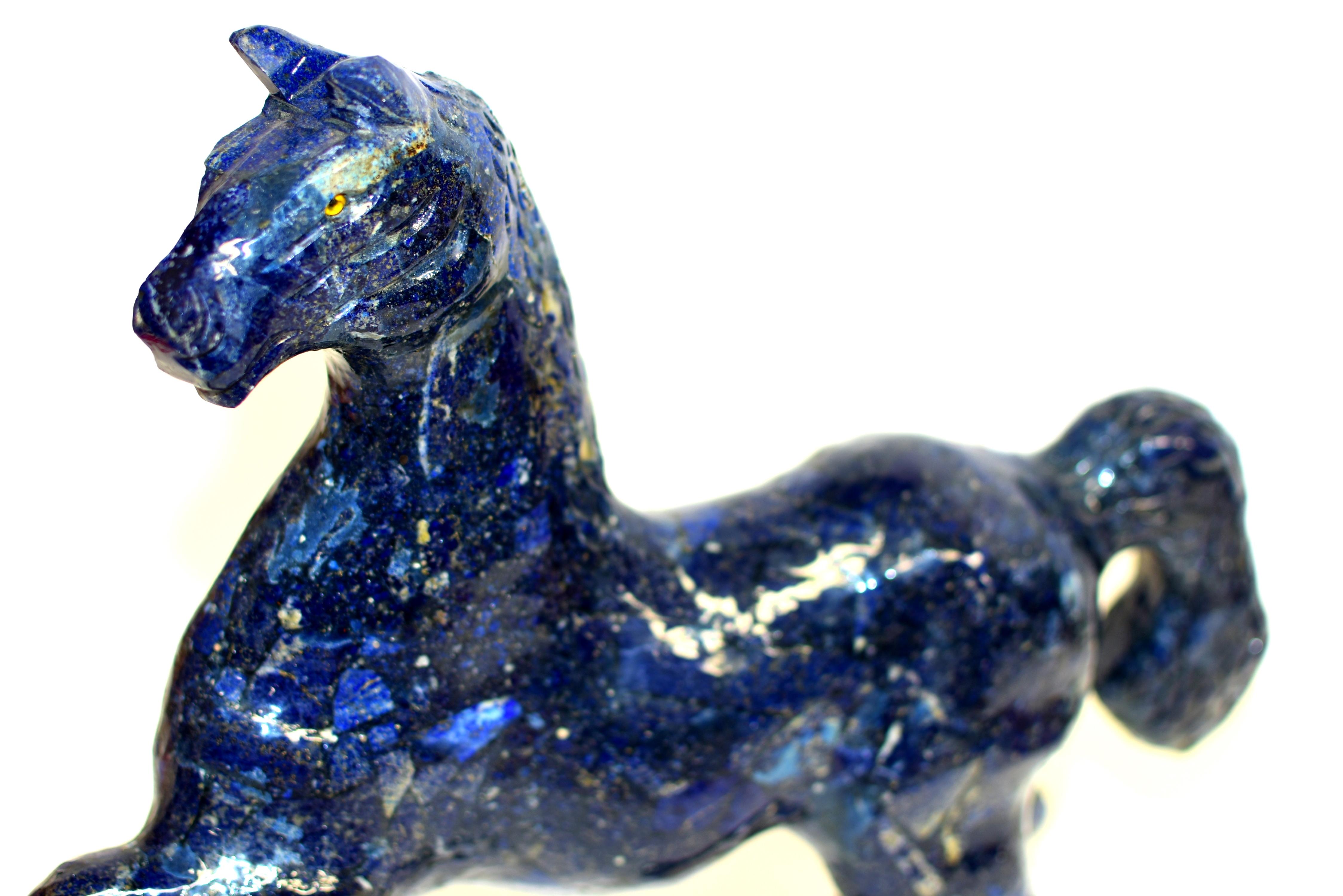 Large Lapis Lazuli Horse 11 lb In Good Condition For Sale In Somis, CA