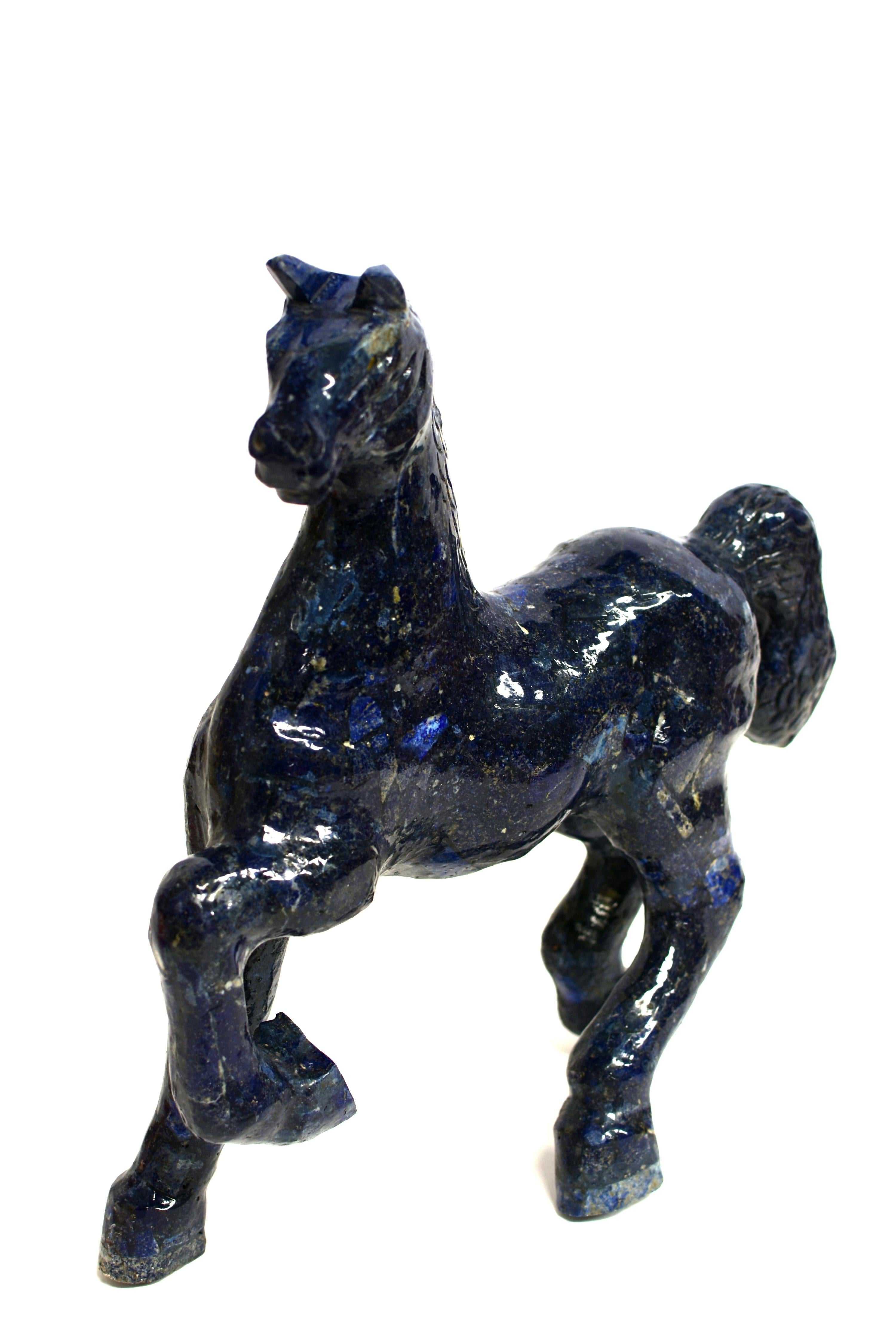 20th Century Large Lapis Lazuli Horse 11 lb For Sale