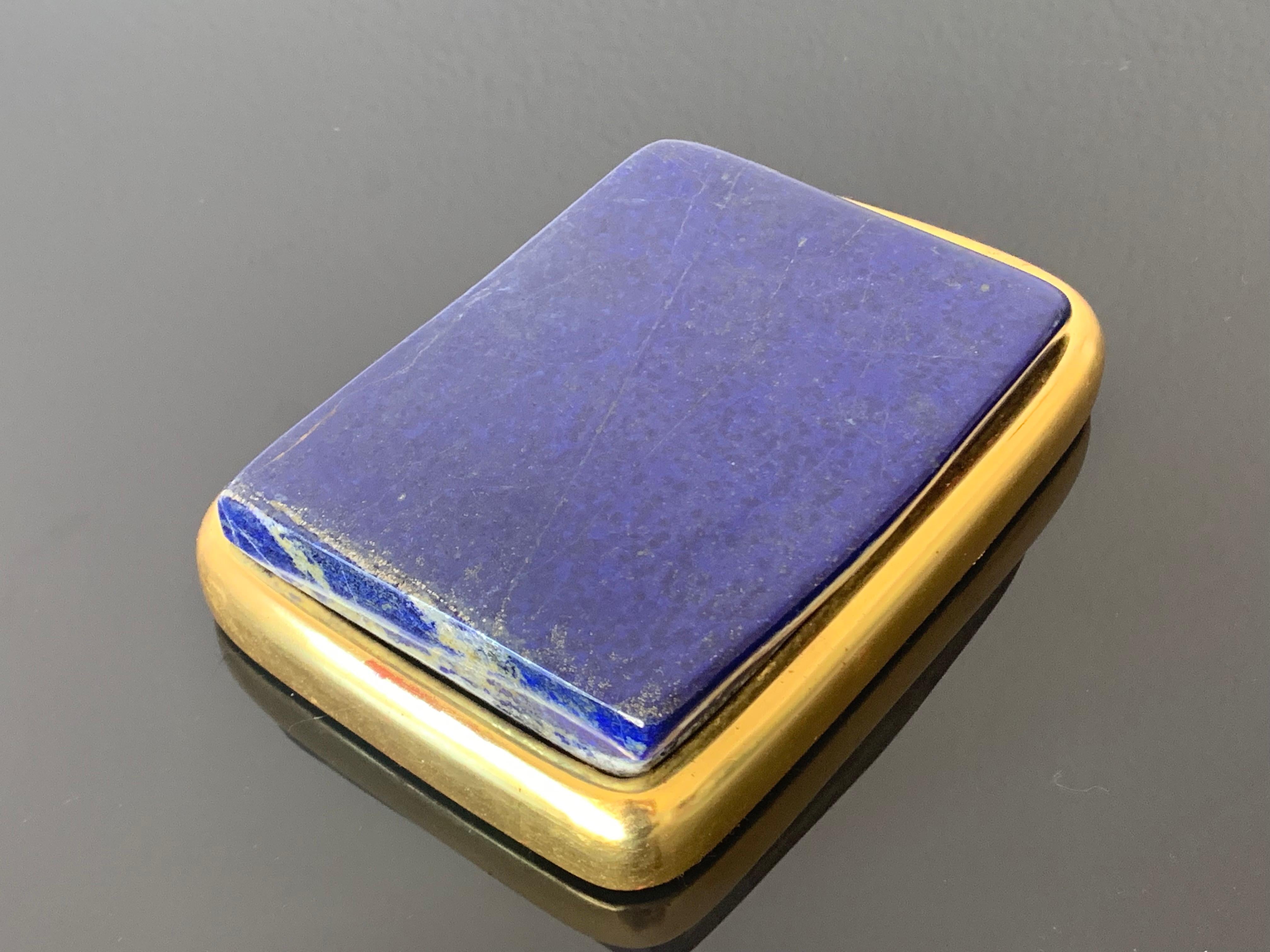 American Large Lapis Lazuli Paperweight in 22-Karat Gold Setting