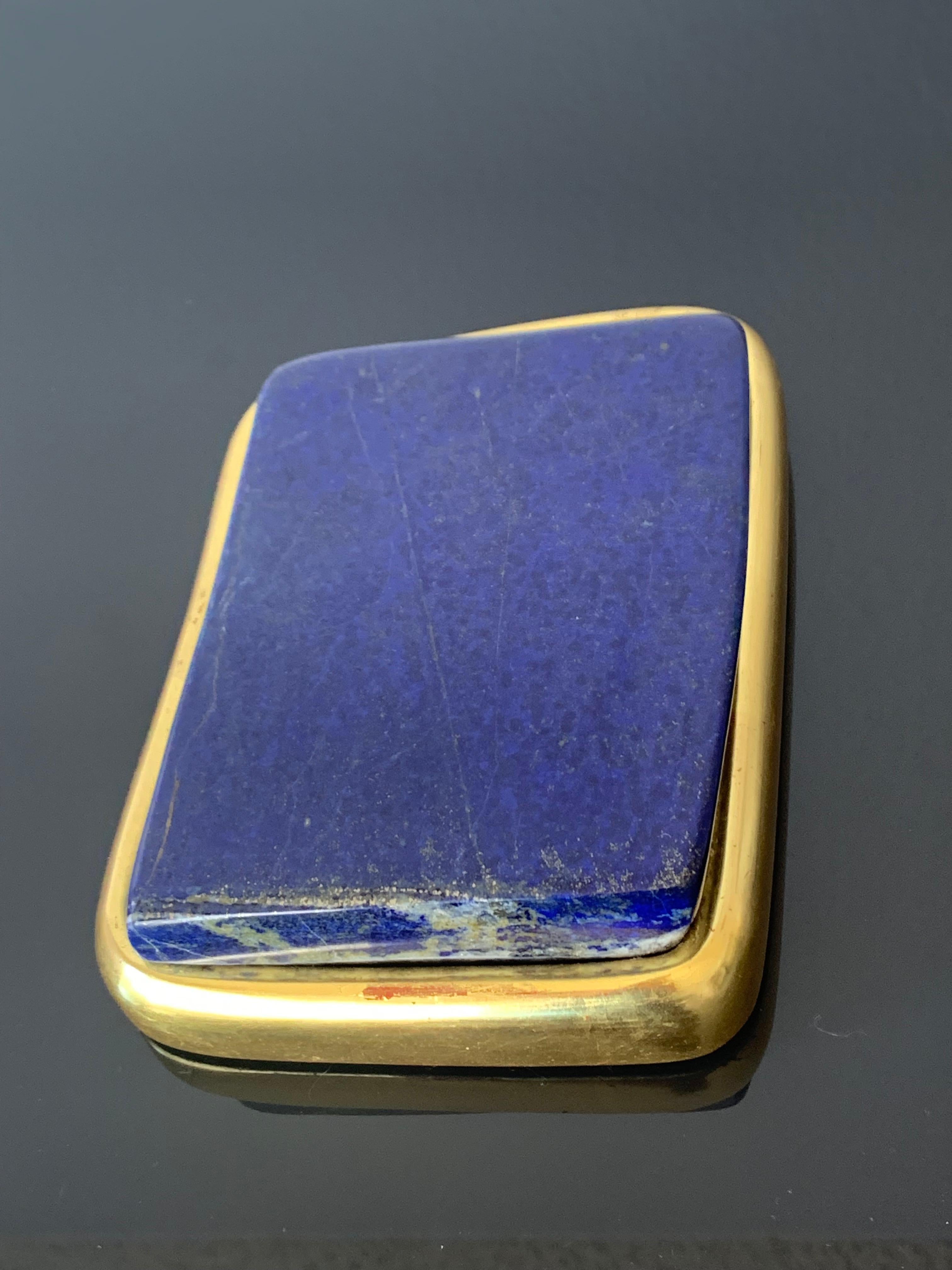 Polished Large Lapis Lazuli Paperweight in 22-Karat Gold Setting