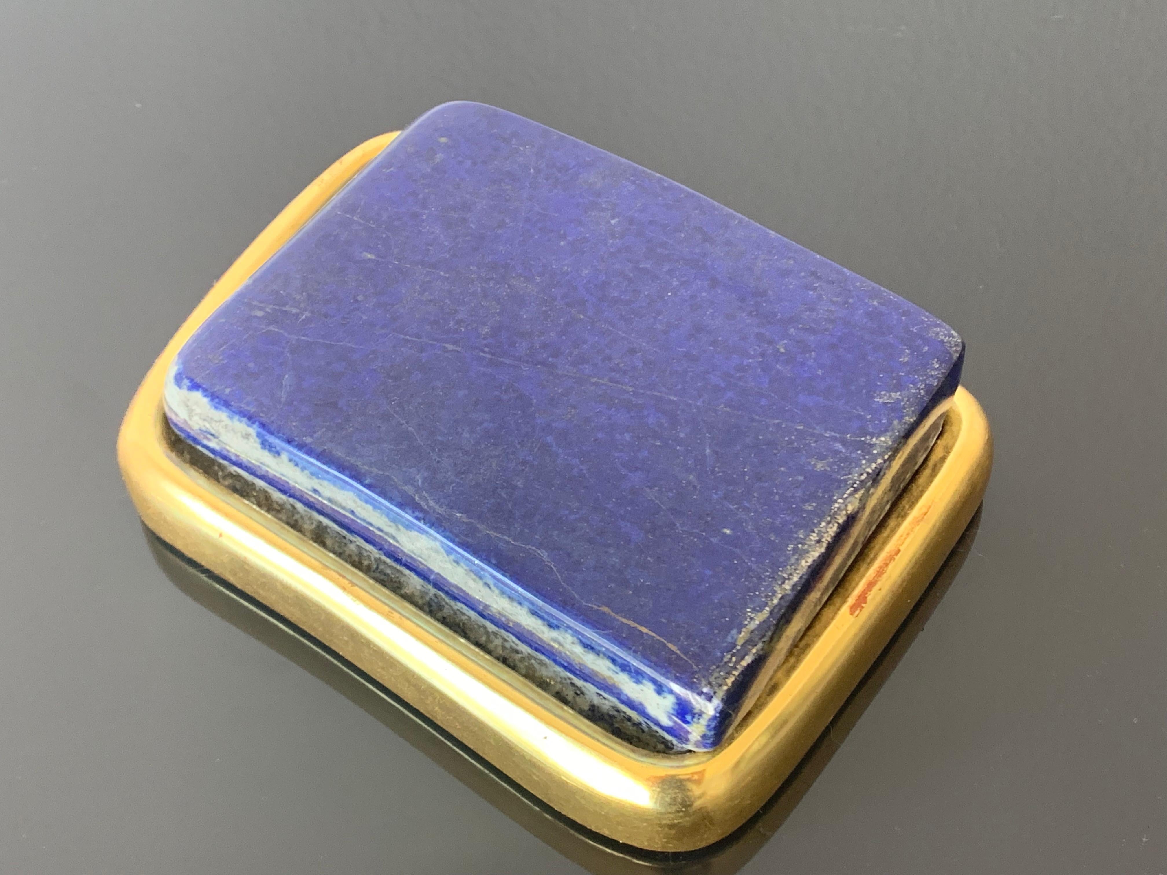 Large Lapis Lazuli Paperweight in 22-Karat Gold Setting In Good Condition In North Hollywood, CA