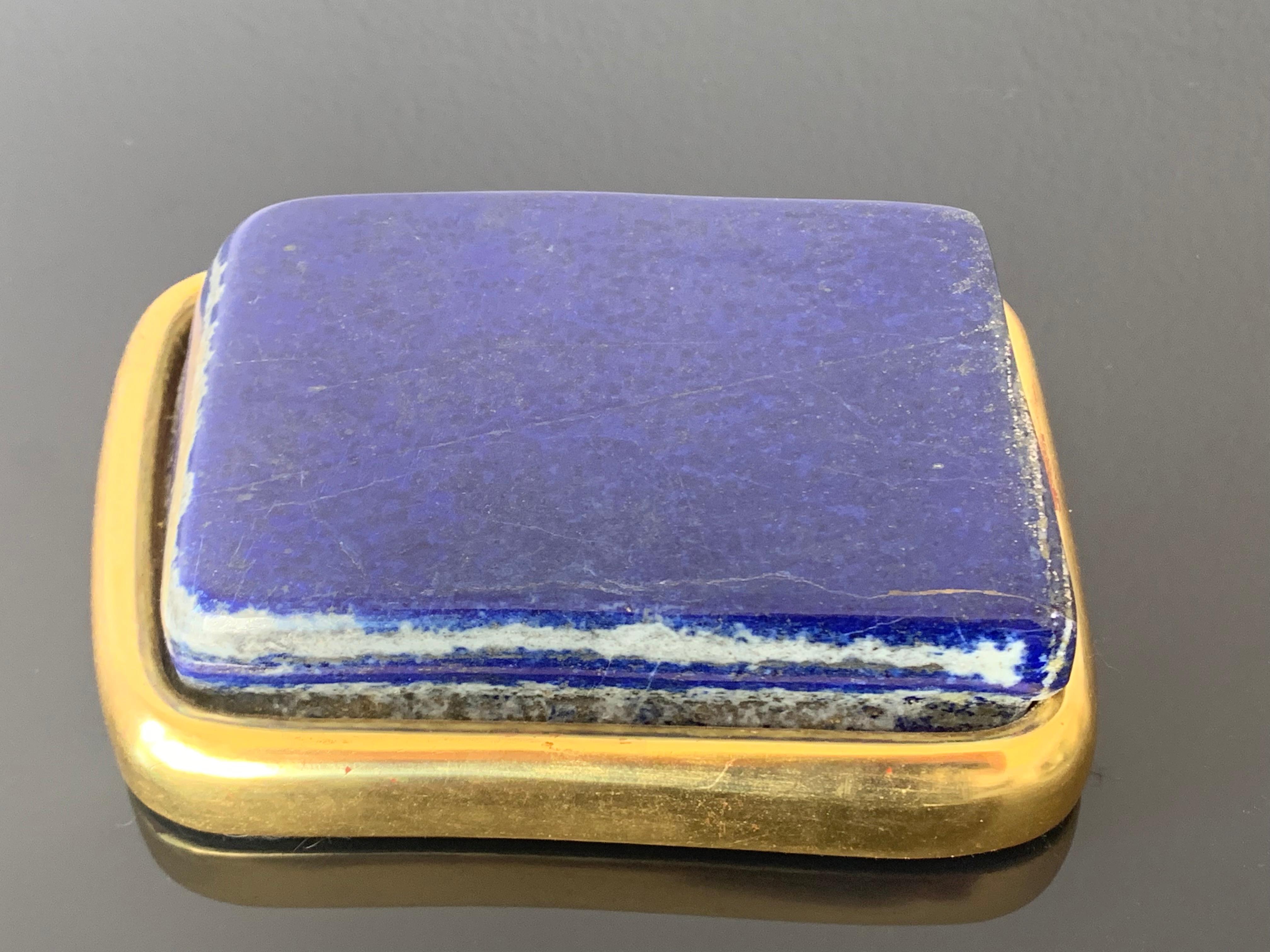 Contemporary Large Lapis Lazuli Paperweight in 22-Karat Gold Setting
